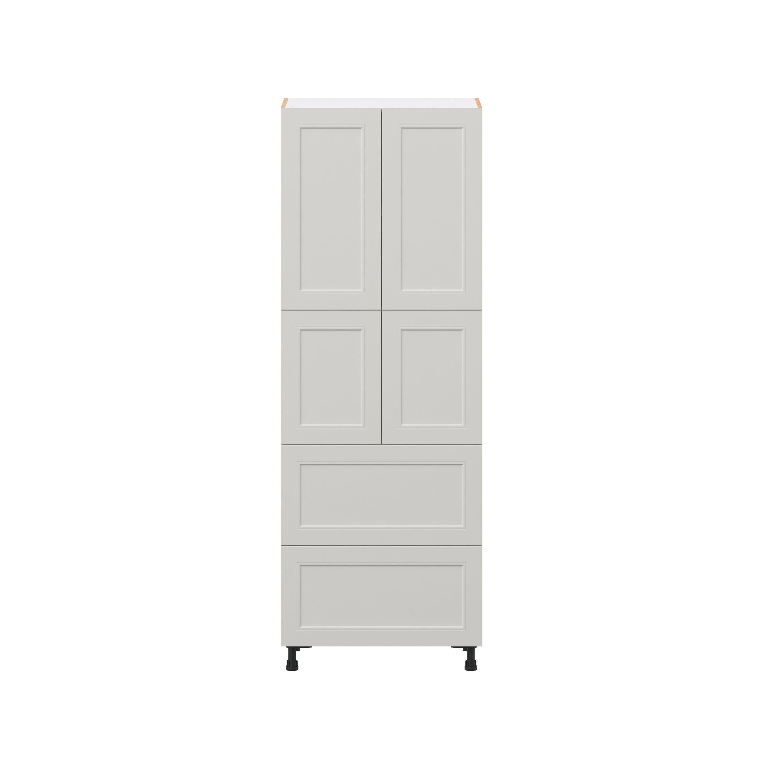 Lenox 30 in. Painted Light Gray Door and Drawer Pantry Cabinet with Inner Pull-Out
