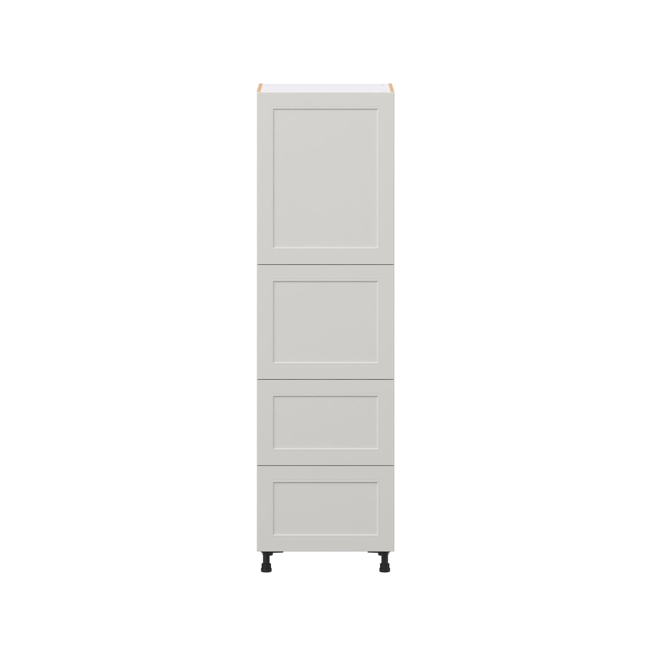 Lenox 24 in. Painted Light Gray Door and Drawer Pantry Cabinet with Inner Pull-Out