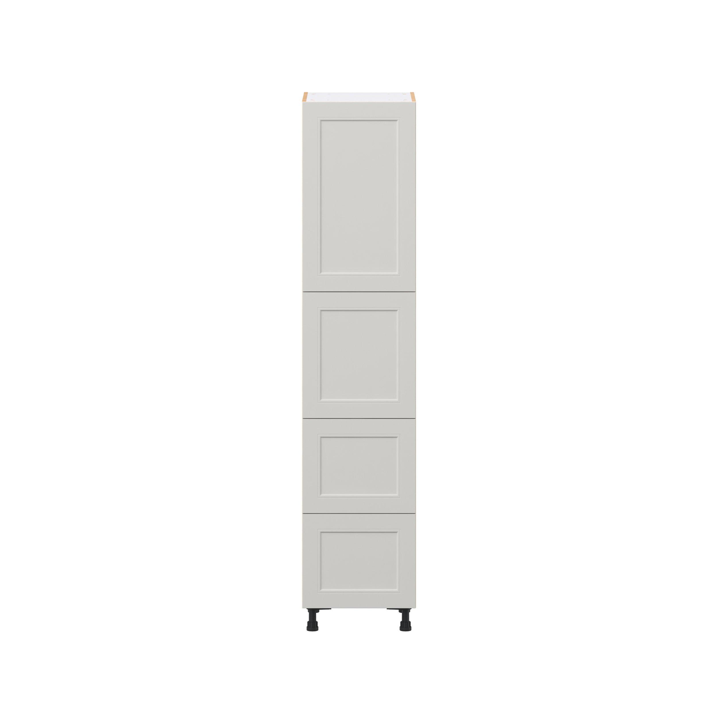 Lenox 18 in. Painted Light Gray Door and Drawer Pantry Cabinet with Inner Pull-Out