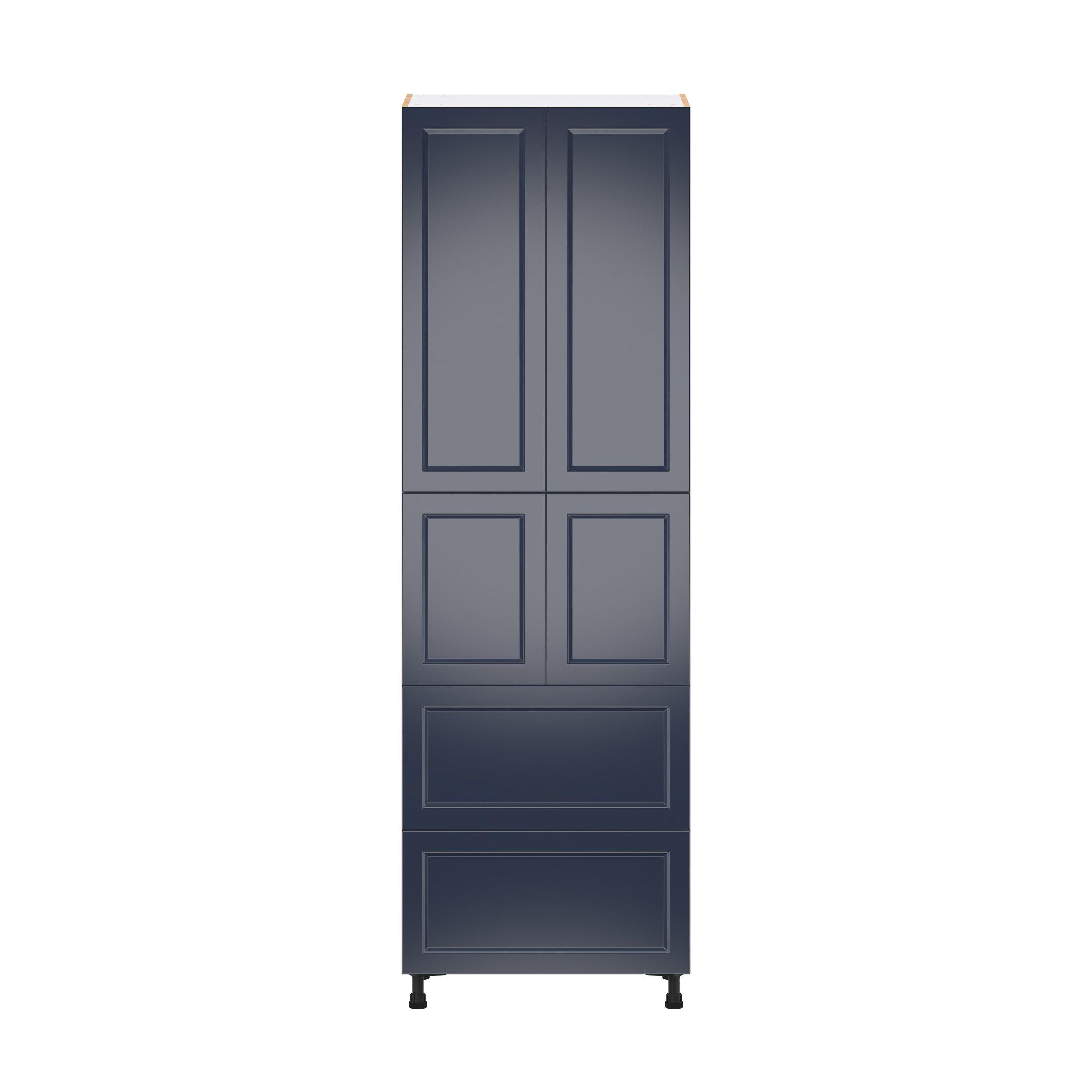 Peachtree 30 in. Painted Midnight Blue Door and Drawer Pantry Cabinet with Inner Pull-Out