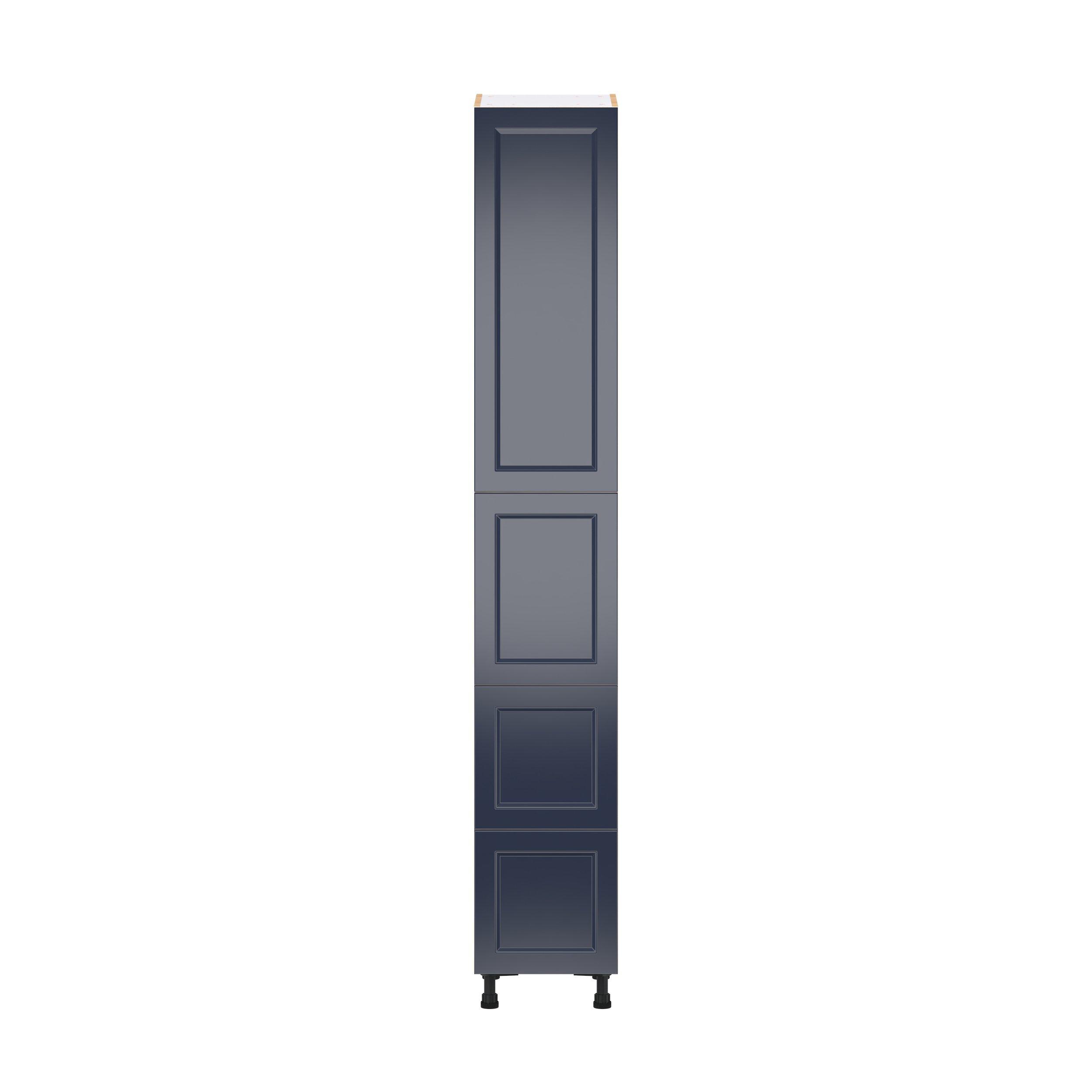 Peachtree 15 in. Painted Midnight Blue Door and Drawer Pantry Cabinet with Inner Pull-Out