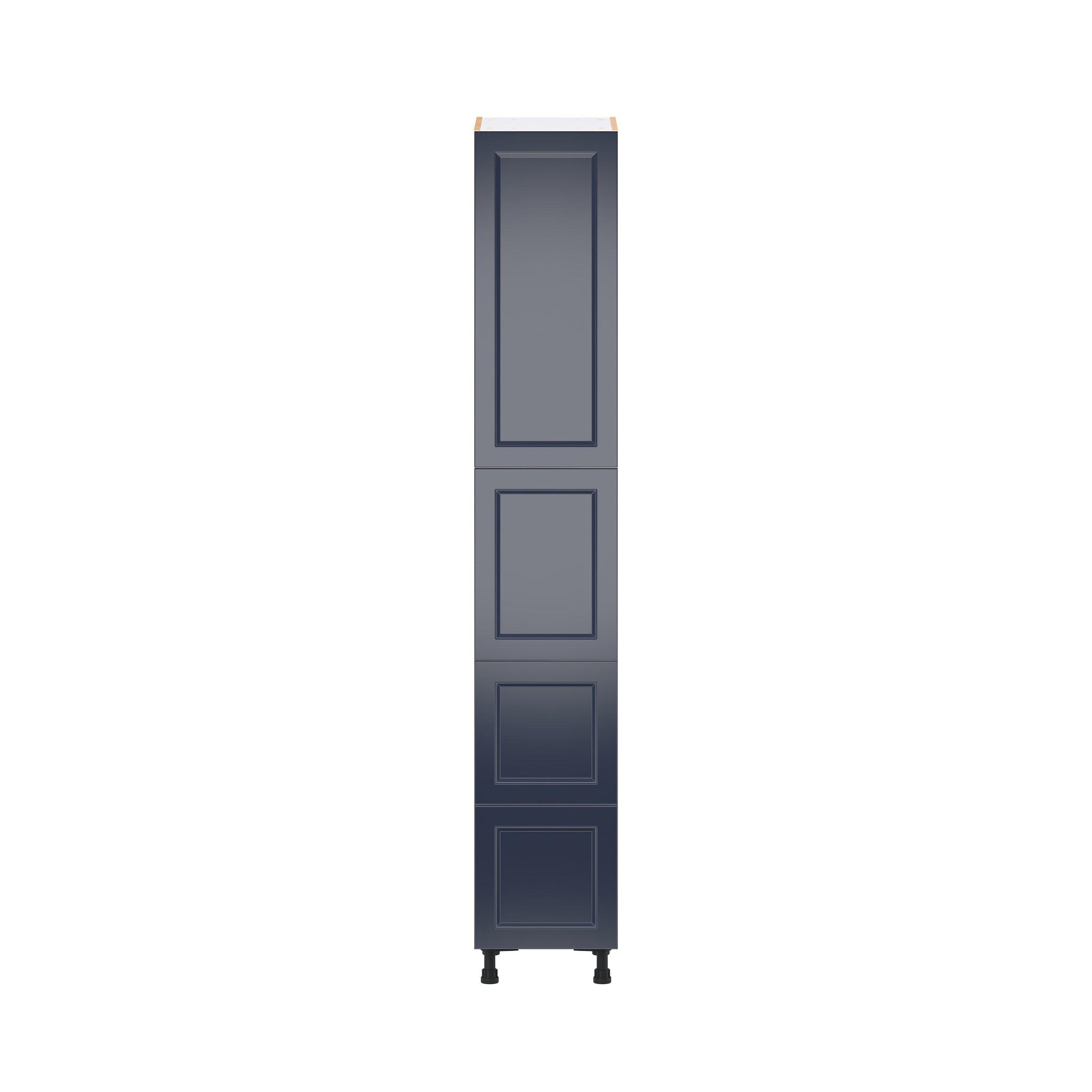 Peachtree 15 in. Painted Midnight Blue Door and Drawer Pantry Cabinet with Inner Pull-Out