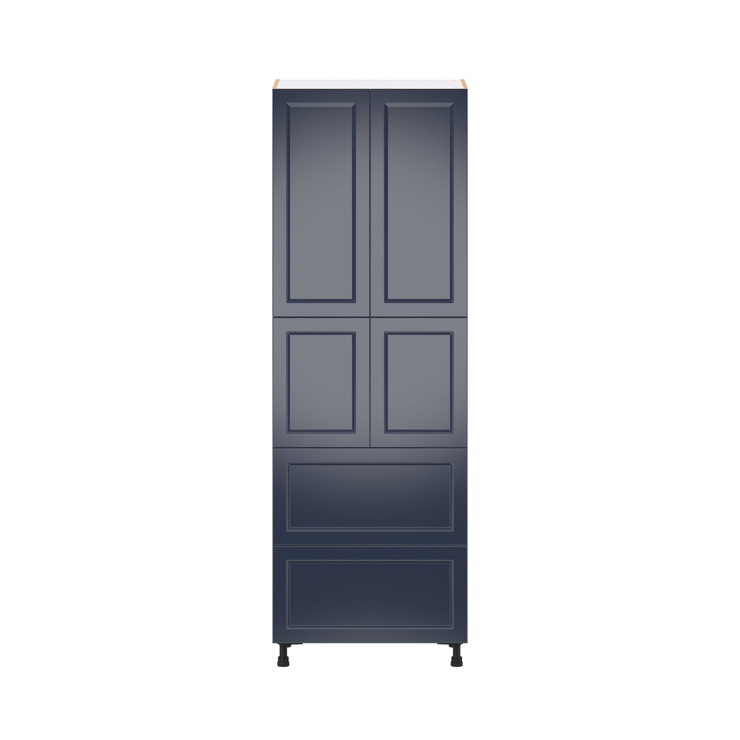 Peachtree 30 in. Painted Midnight Blue Door and Drawer Pantry Cabinet with Inner Pull-Out