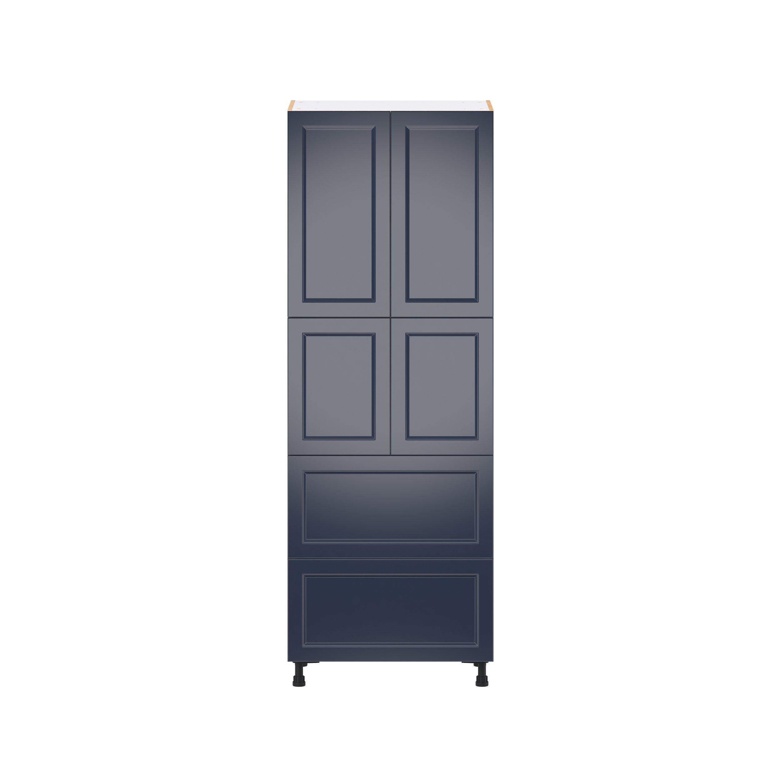 Peachtree 30 in. Painted Midnight Blue Door and Drawer Pantry Cabinet with Inner Pull-Out