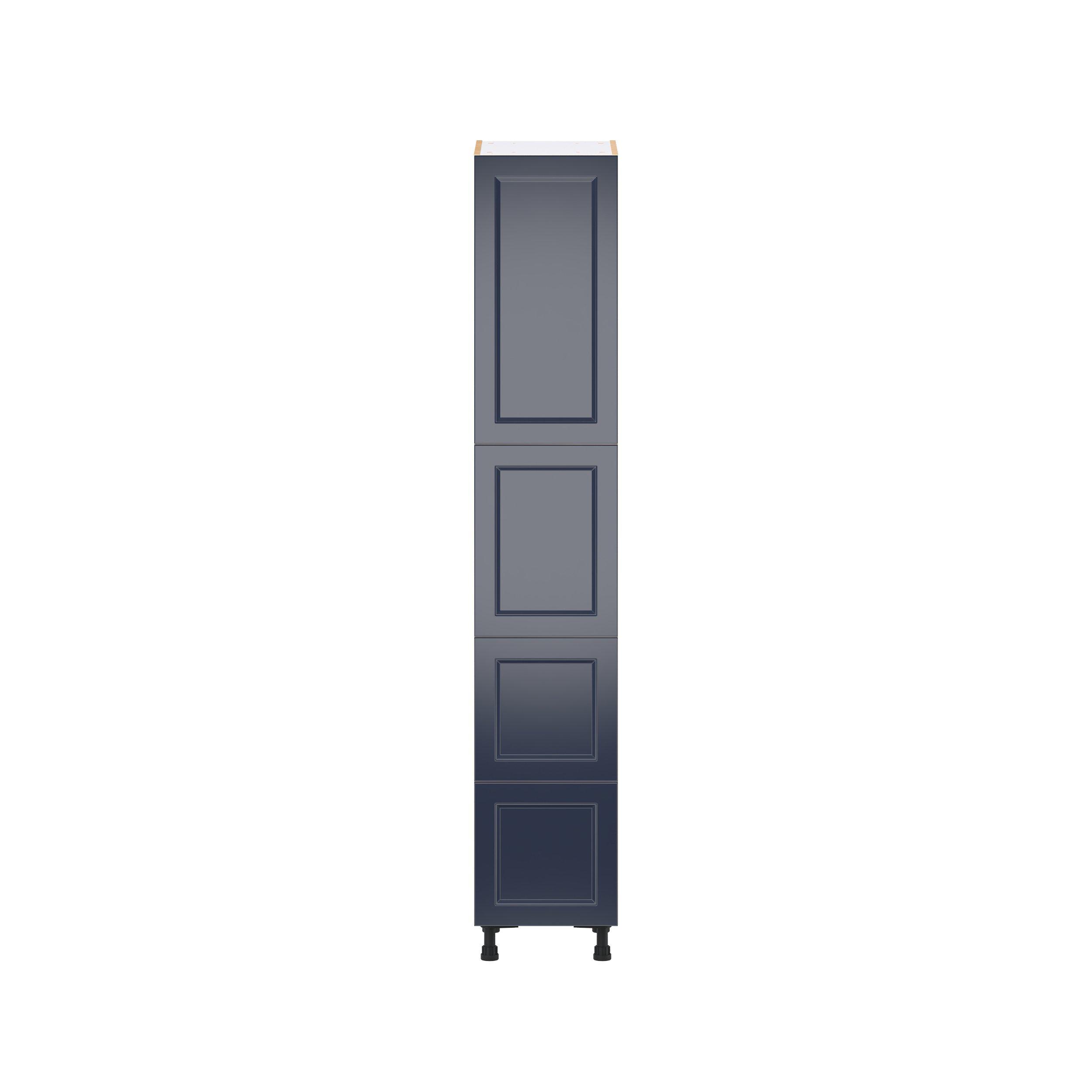 Peachtree 15 in. Painted Midnight Blue Door and Drawer Pantry Cabinet with Inner Pull-Out