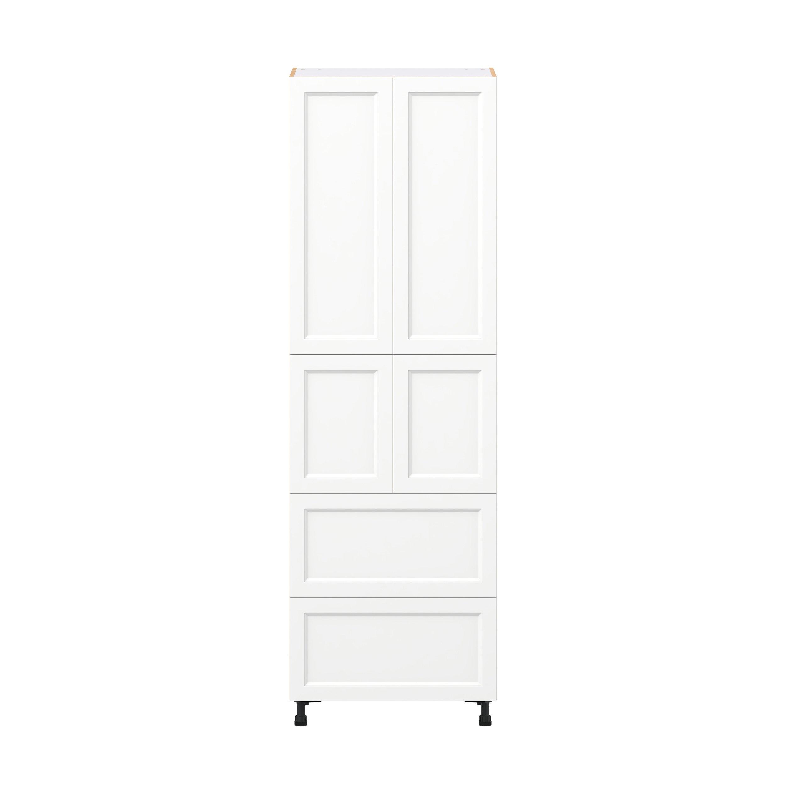 Peachtree 30 in. Painted Bright White Door and Drawer Pantry Cabinet with Inner Pull-Out