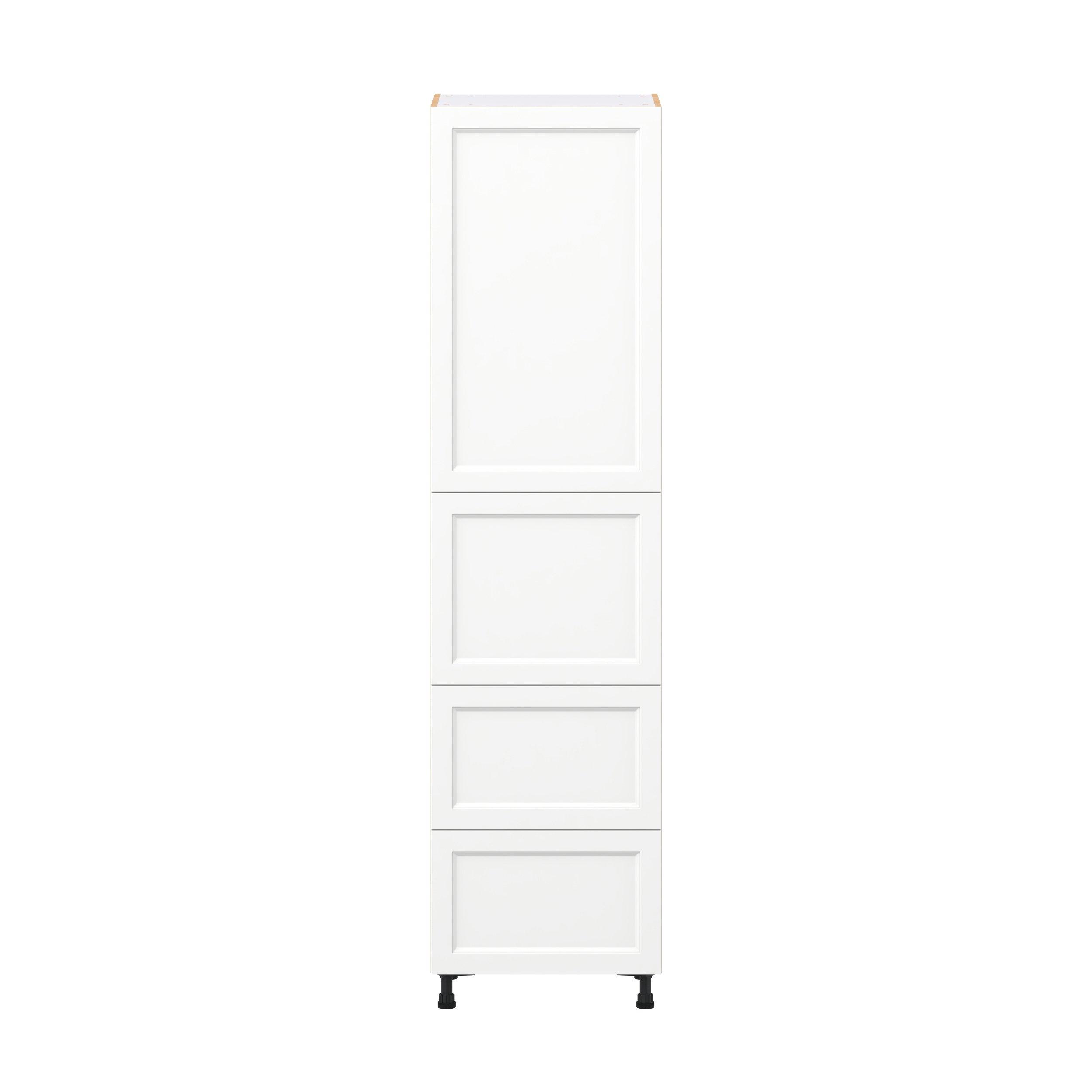 Peachtree 24 in. Painted Bright White Door and Drawer Pantry Cabinet with Inner Pull-Out