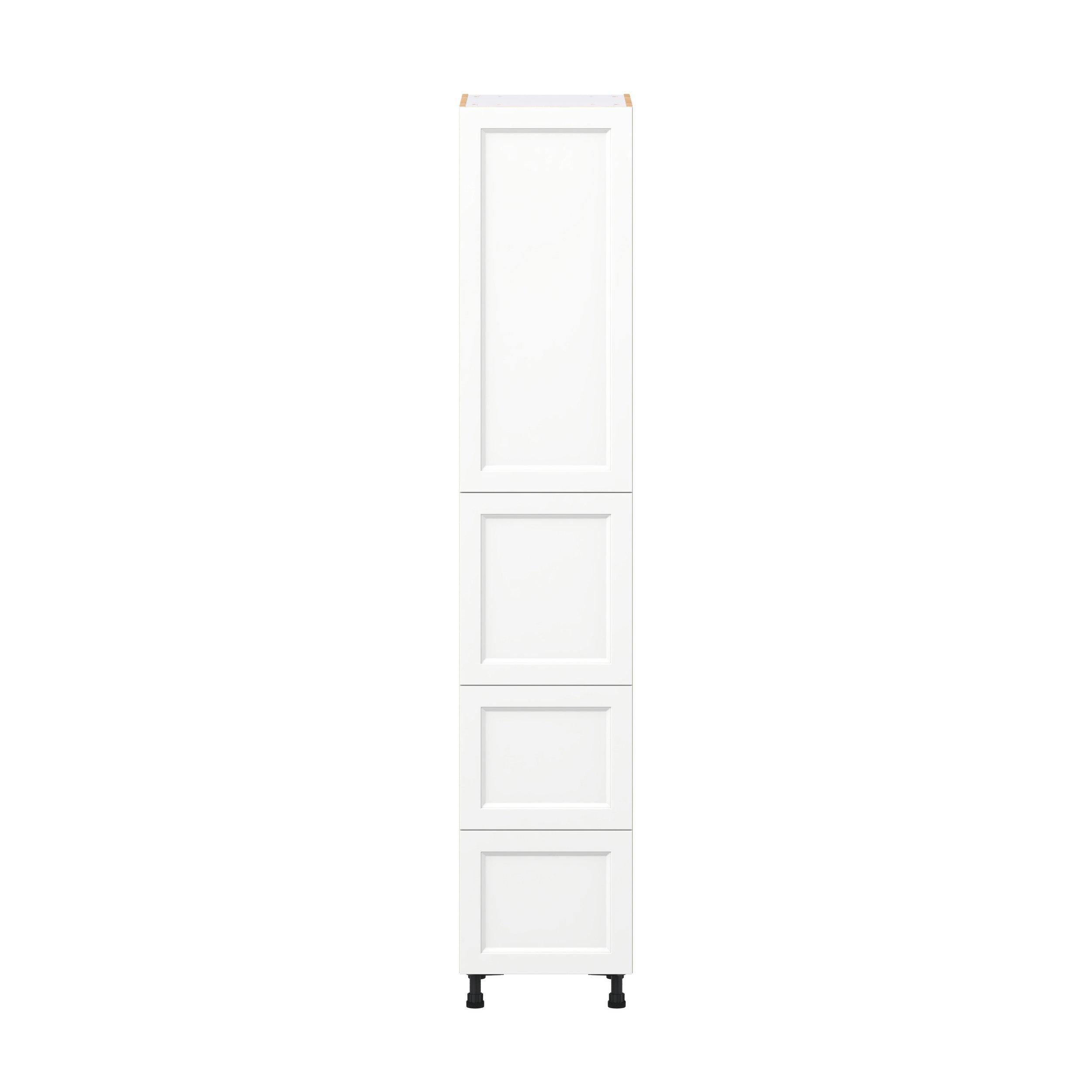 Peachtree 18 in. Painted Bright White Door and Drawer Pantry Cabinet with Inner Pull-Out