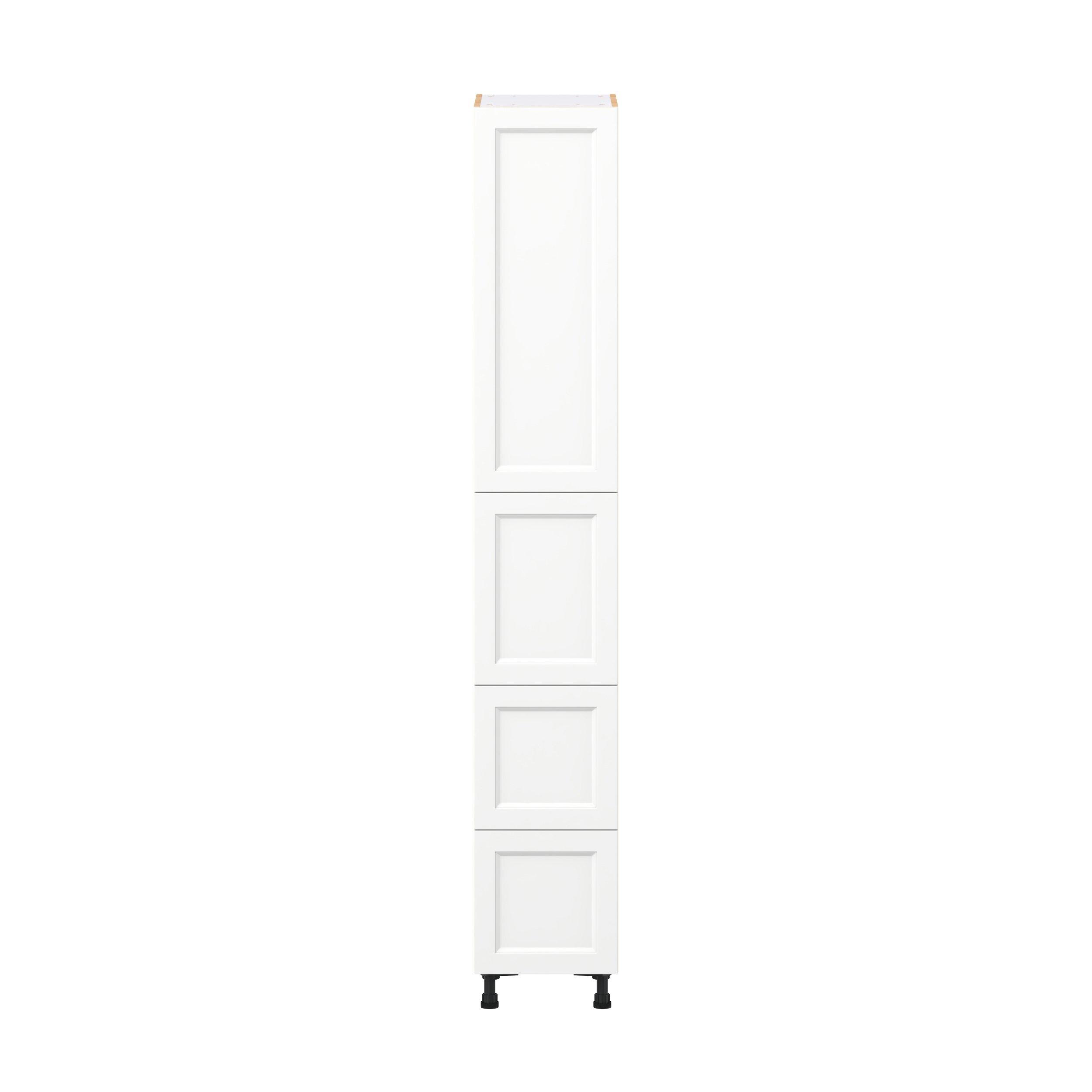Peachtree 15 in. Painted Bright White Door and Drawer Pantry Cabinet with Inner Pull-Out