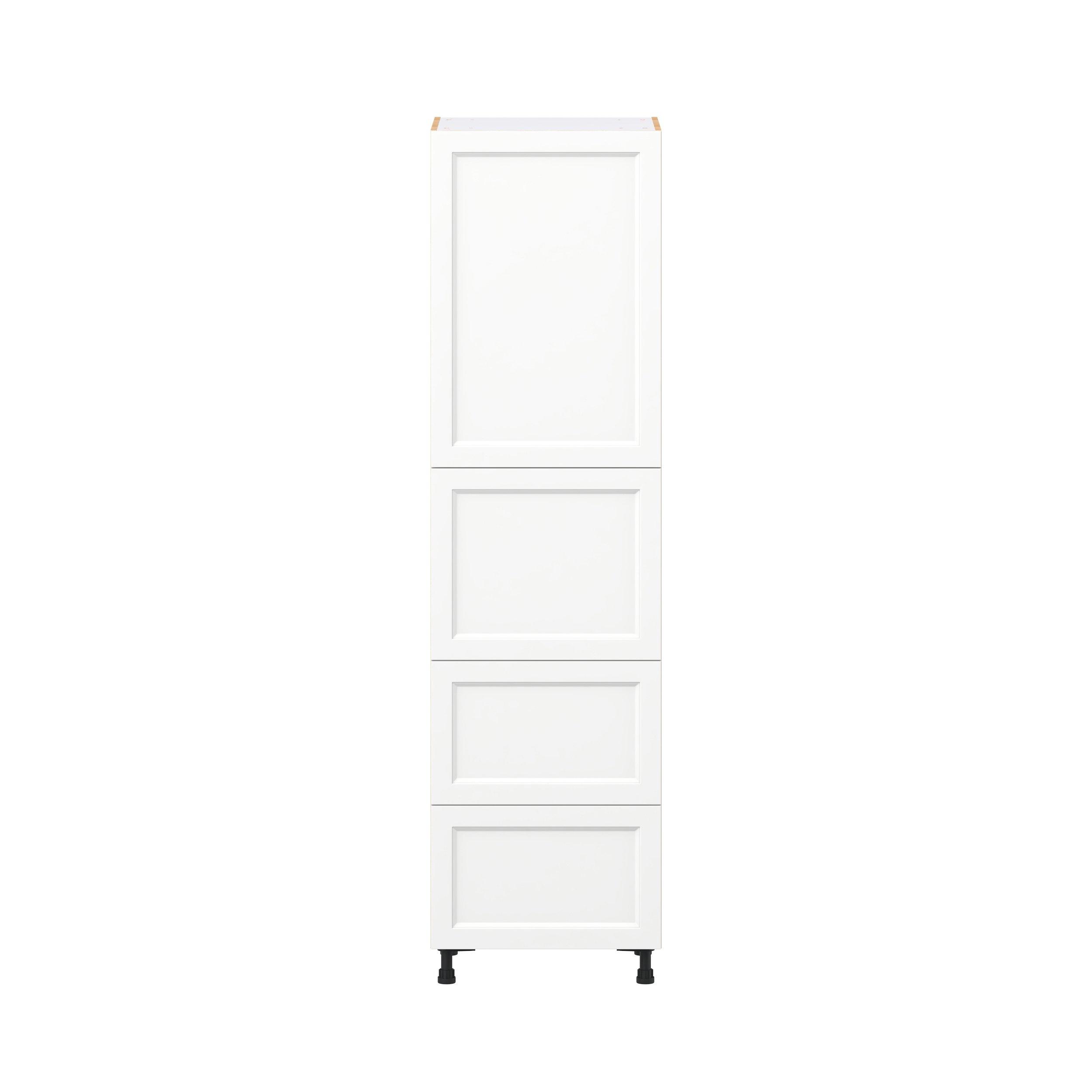 Peachtree 24 in. Painted Bright White Door and Drawer Pantry Cabinet with Inner Pull-Out