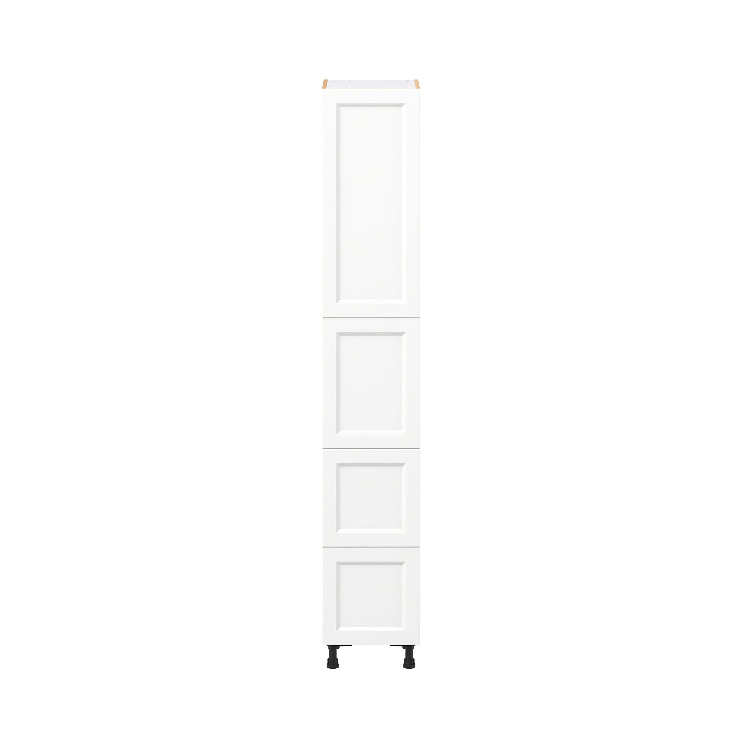 Peachtree 15 in. Painted Bright White Door and Drawer Pantry Cabinet with Inner Pull-Out