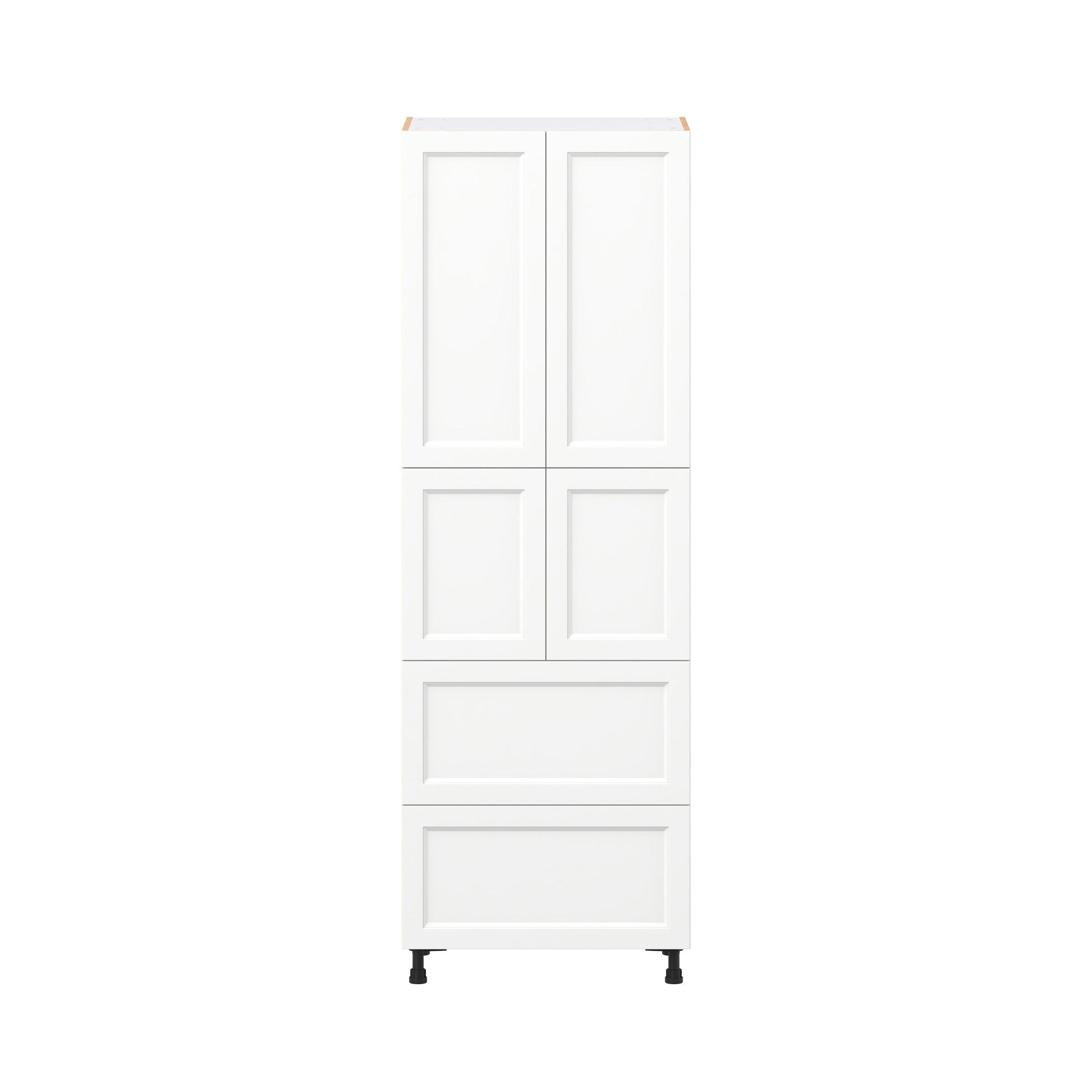 Peachtree 30 in. Painted Bright White Door and Drawer Pantry Cabinet with Inner Pull-Out