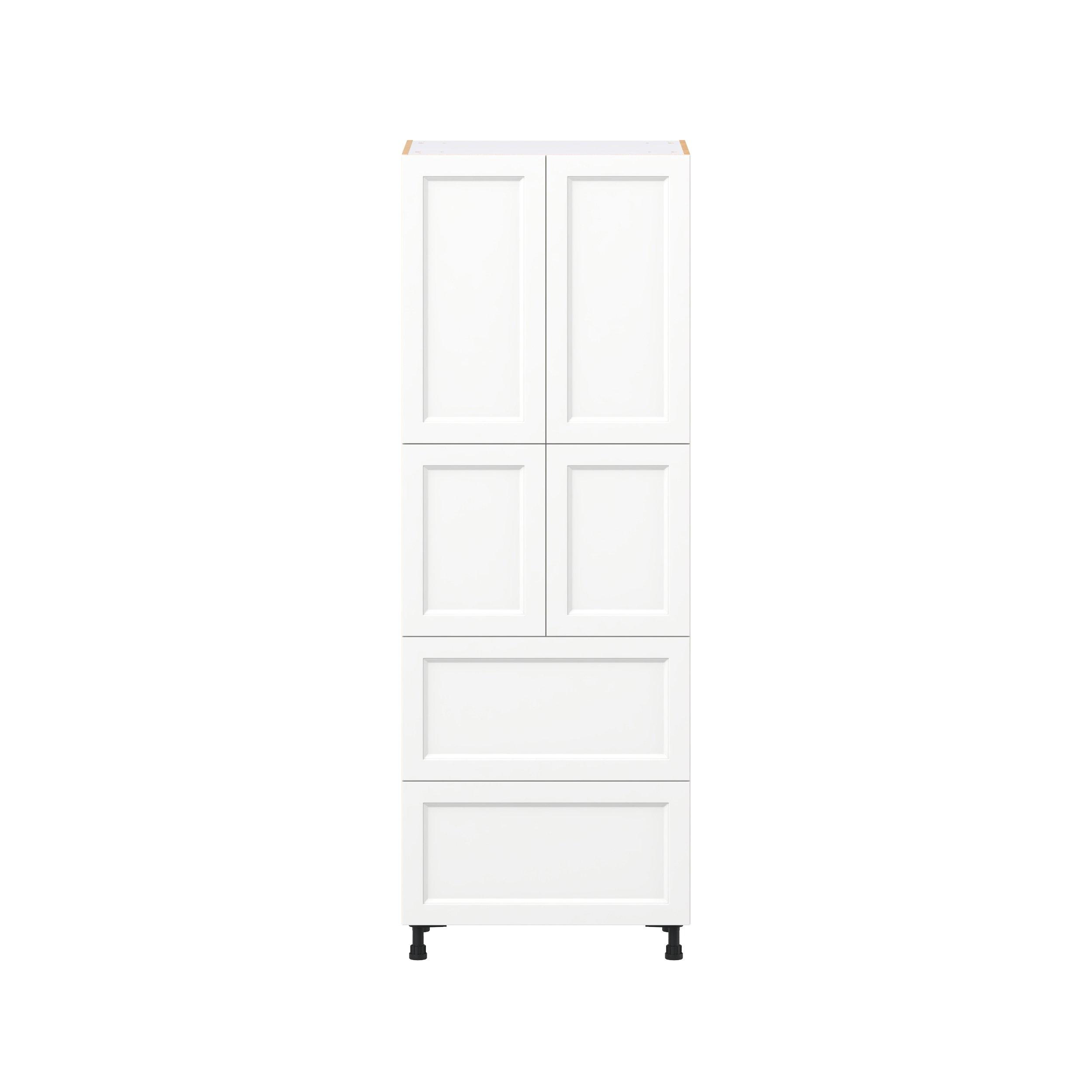 Peachtree 30 in. Painted Bright White Door and Drawer Pantry Cabinet with Inner Pull-Out