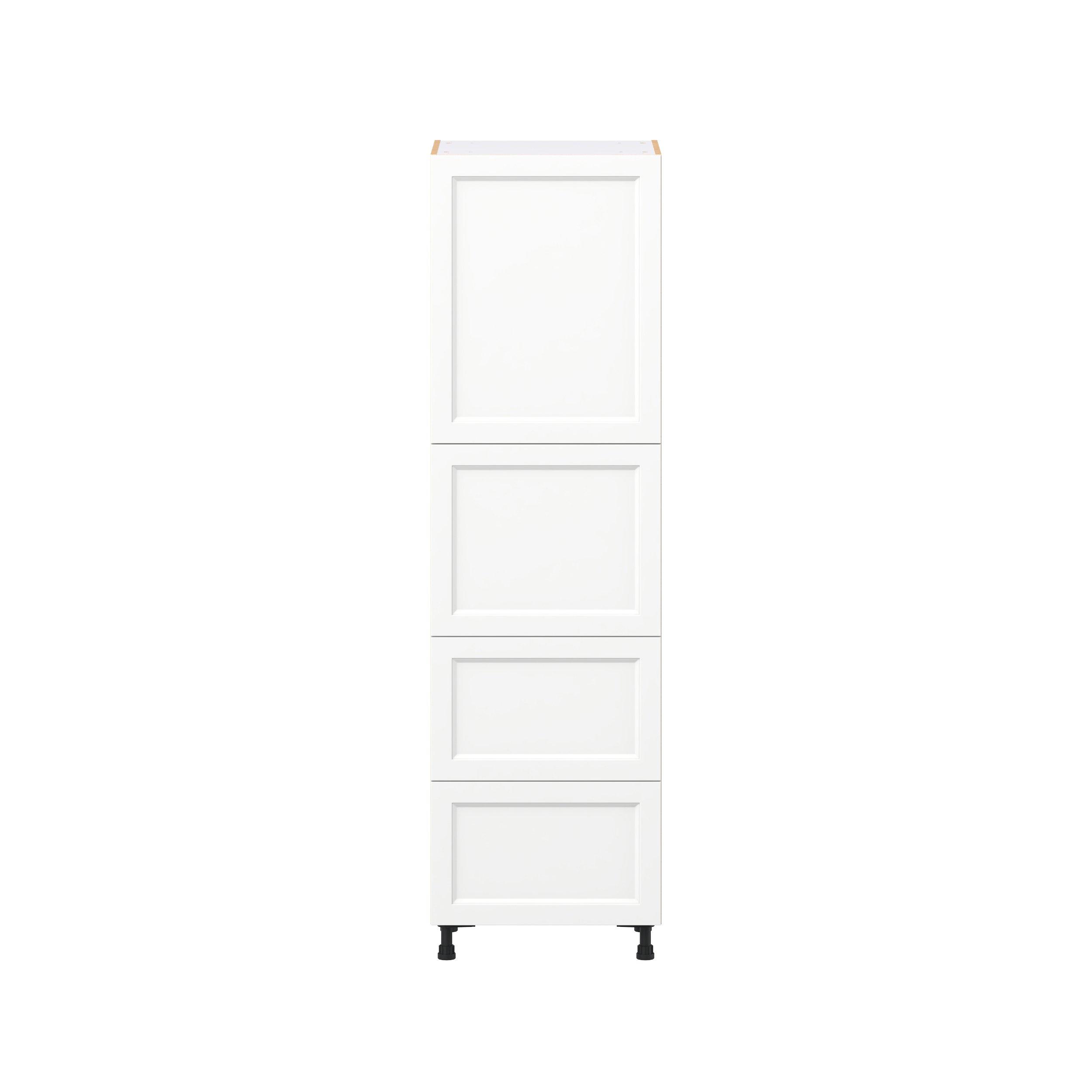 Peachtree 24 in. Painted Bright White Door and Drawer Pantry Cabinet with Inner Pull-Out