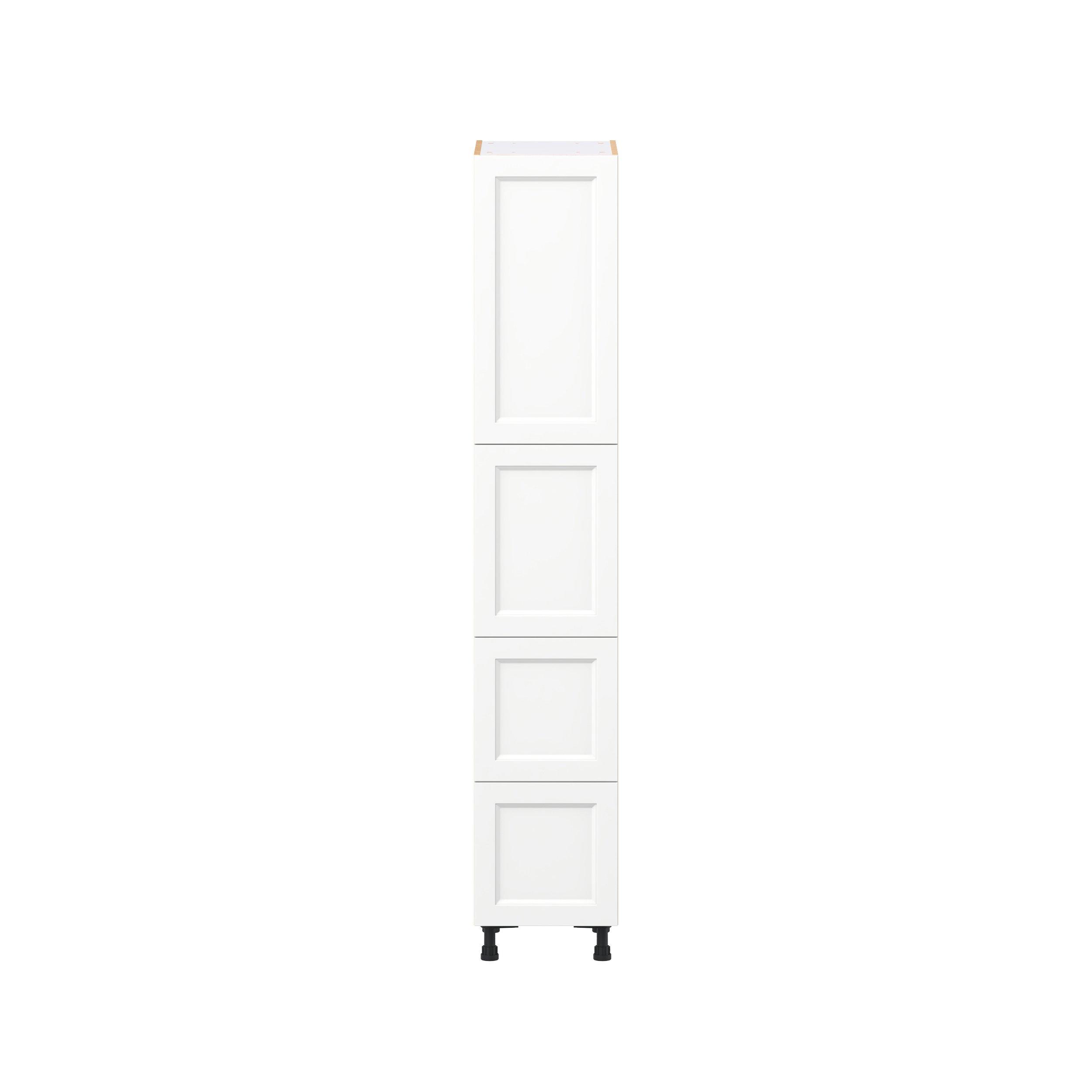 Peachtree 15 in. Painted Bright White Door and Drawer Pantry Cabinet with Inner Pull-Out