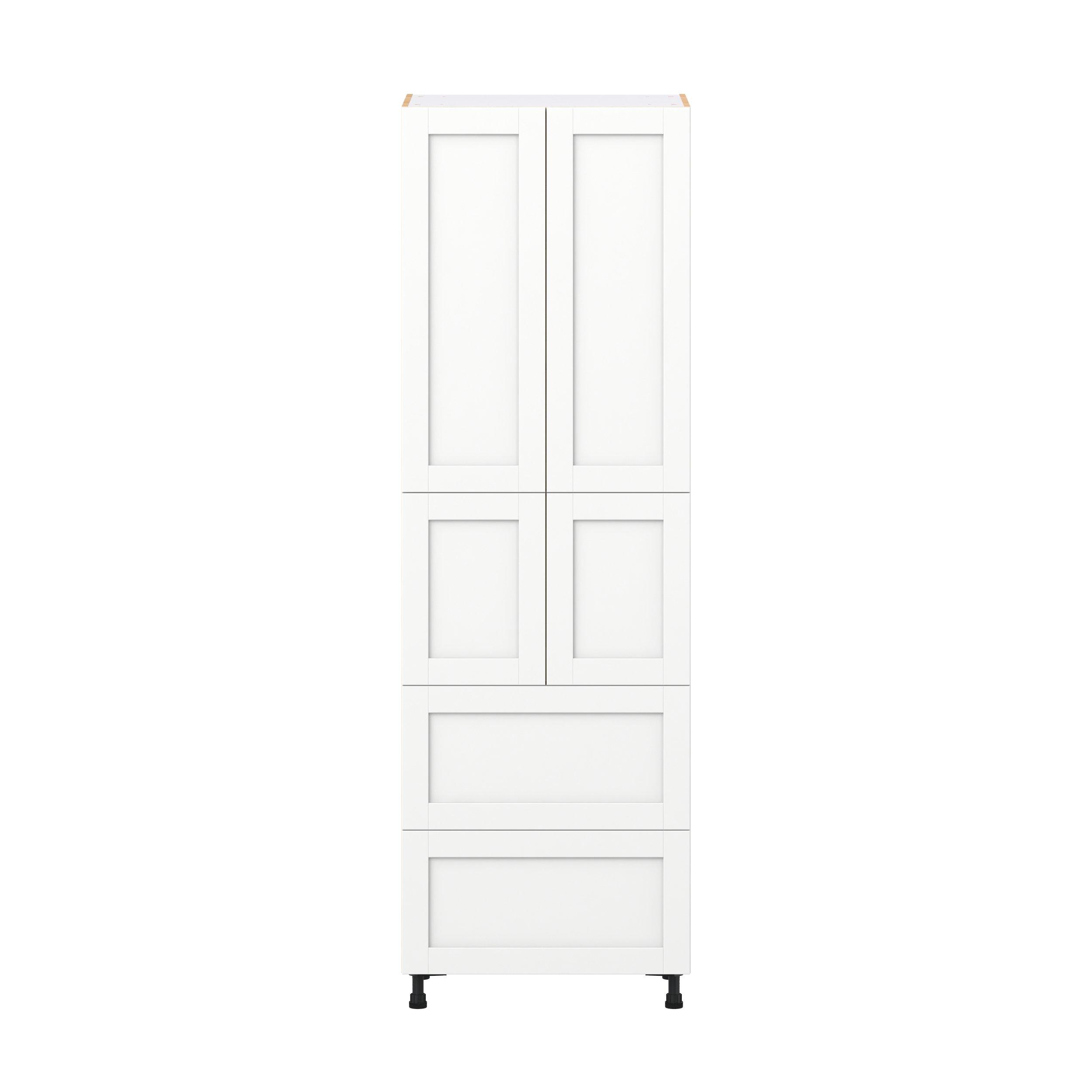Summerhill 30 in. Bright White Door and Drawer Pantry Cabinet with Inner Pull-Out