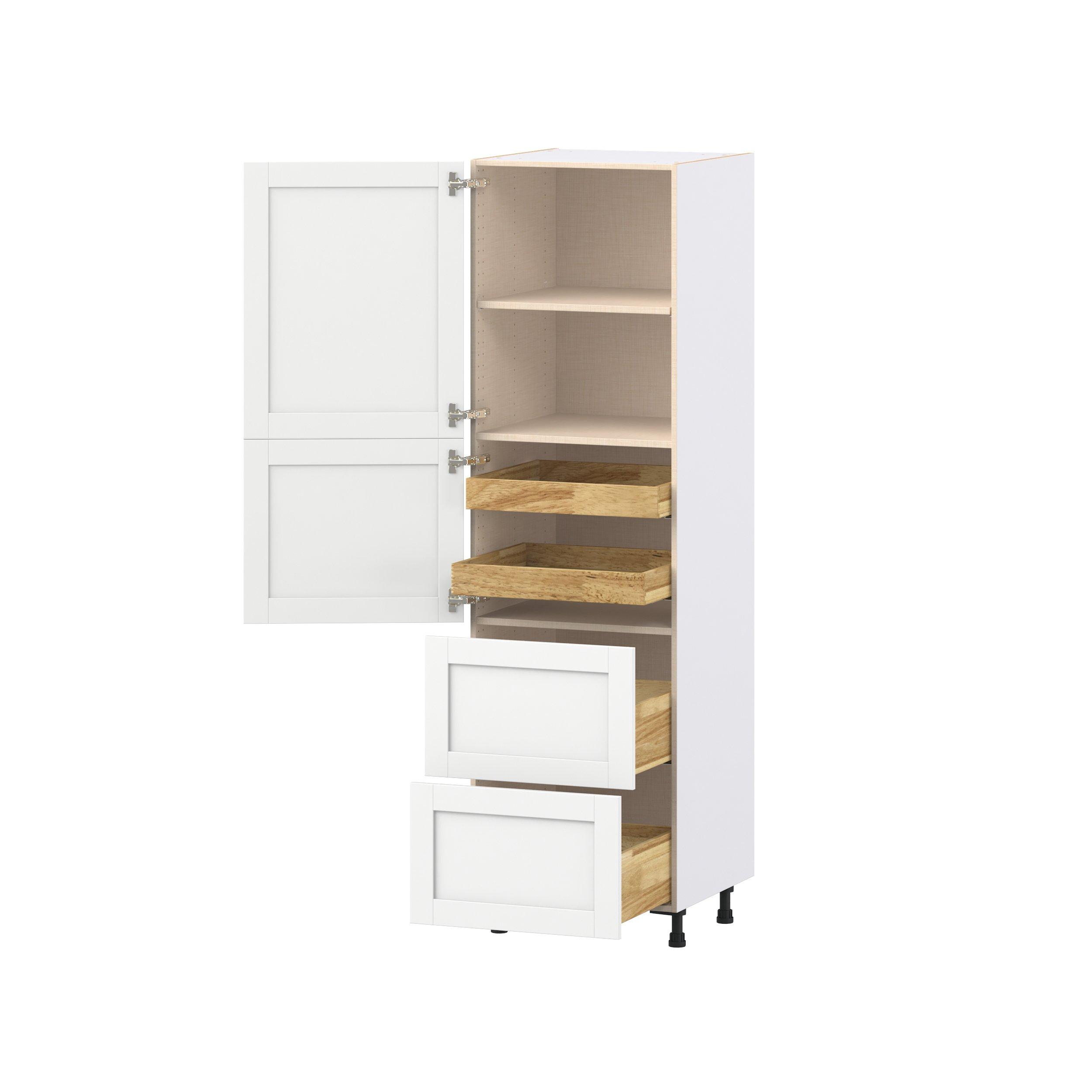 Summerhill 24 in. Bright White Door and Drawer Pantry Cabinet with Inner Pull-Out