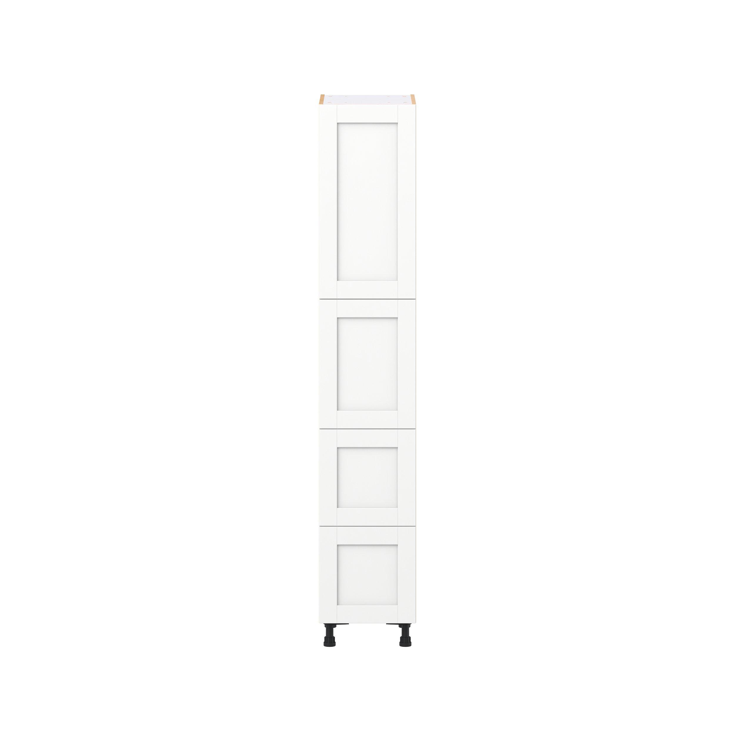 Summerhill 15 in. Bright White Door and Drawer Pantry Cabinet with Inner Pull-Out