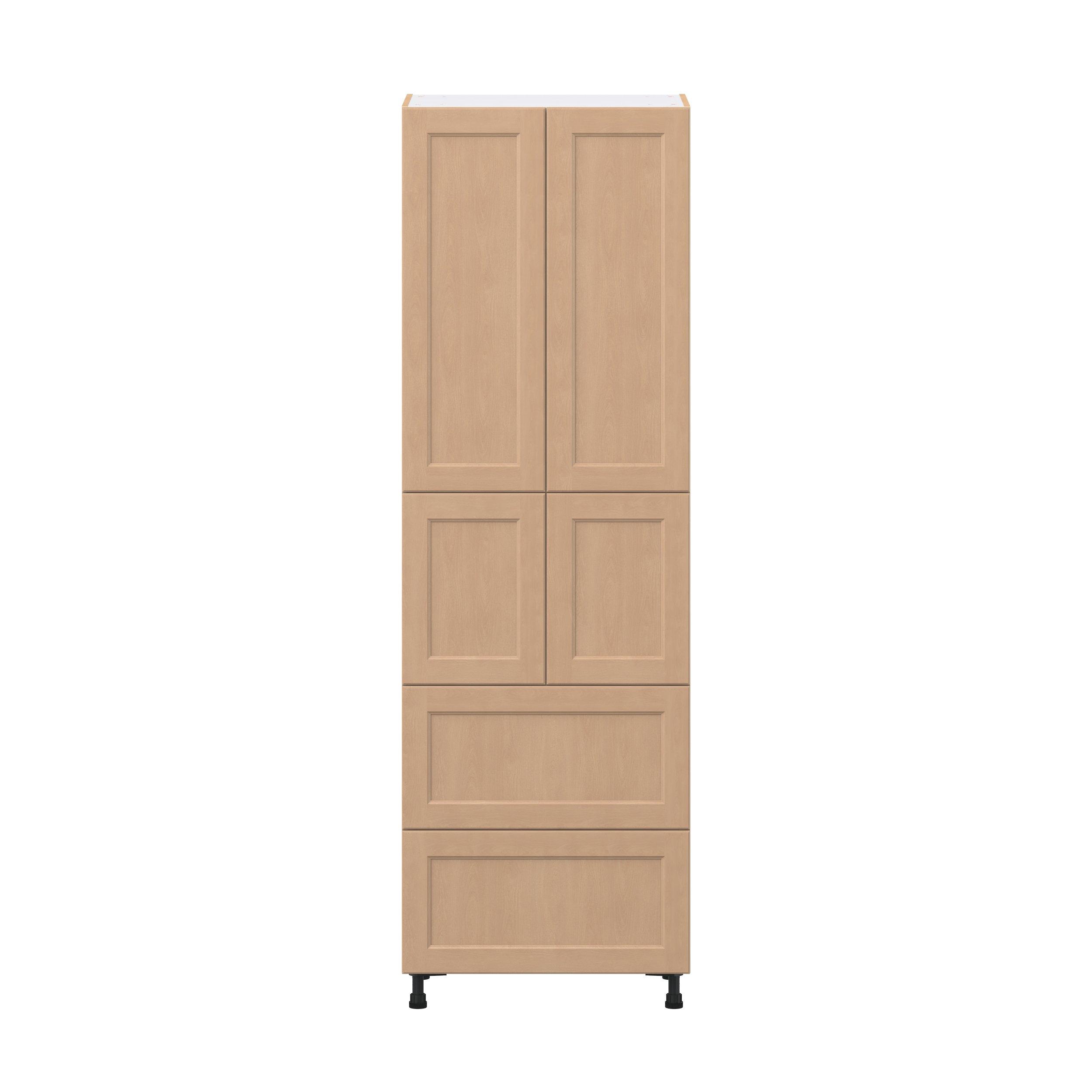 Sugarhill 30 in. Stained Sugar Cookie Door and Drawer Pantry Cabinet with Inner Pull-Out