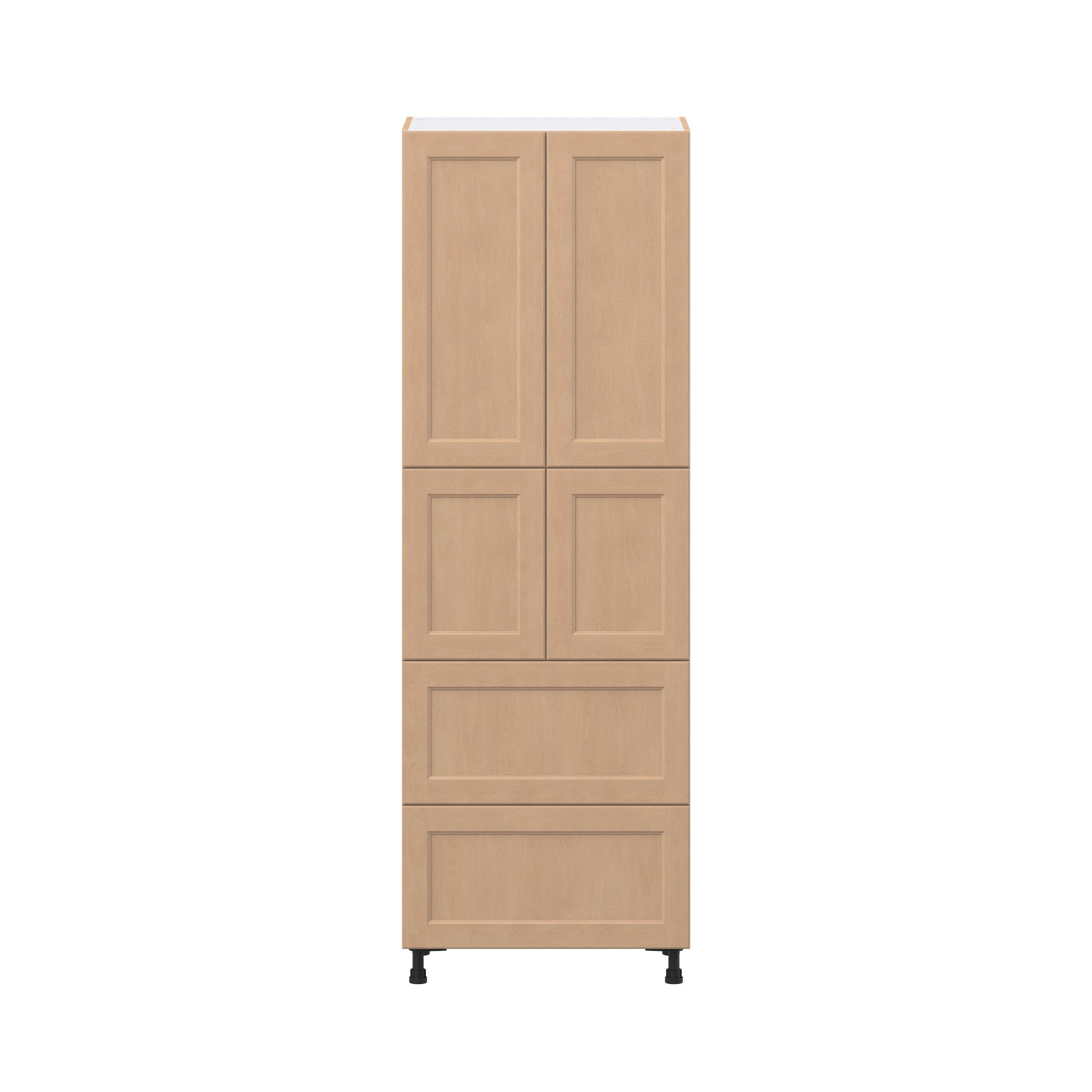 Sugarhill 30 in. Stained Sugar Cookie Door and Drawer Pantry Cabinet with Inner Pull-Out