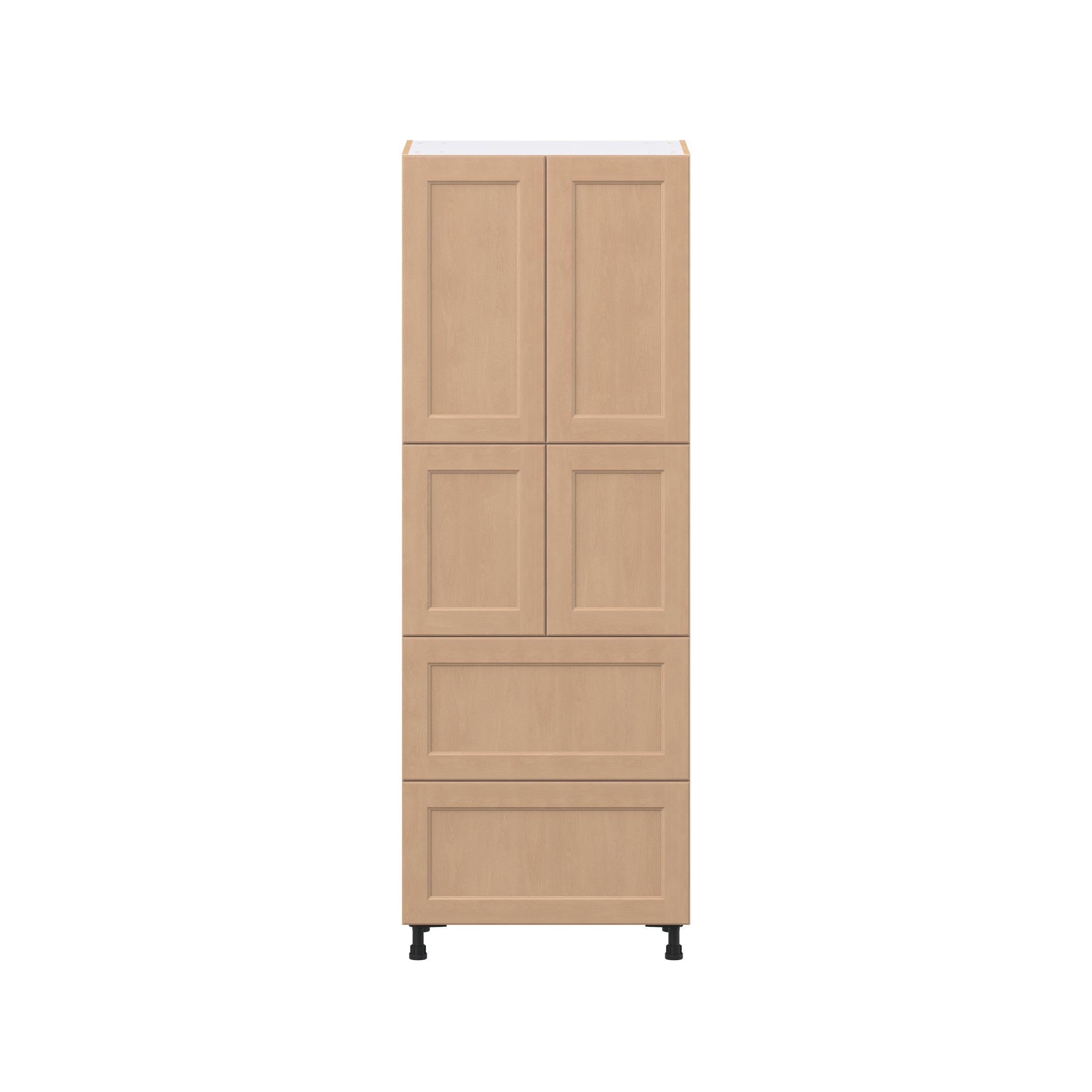 Sugarhill 30 in. Stained Sugar Cookie Door and Drawer Pantry Cabinet with Inner Pull-Out