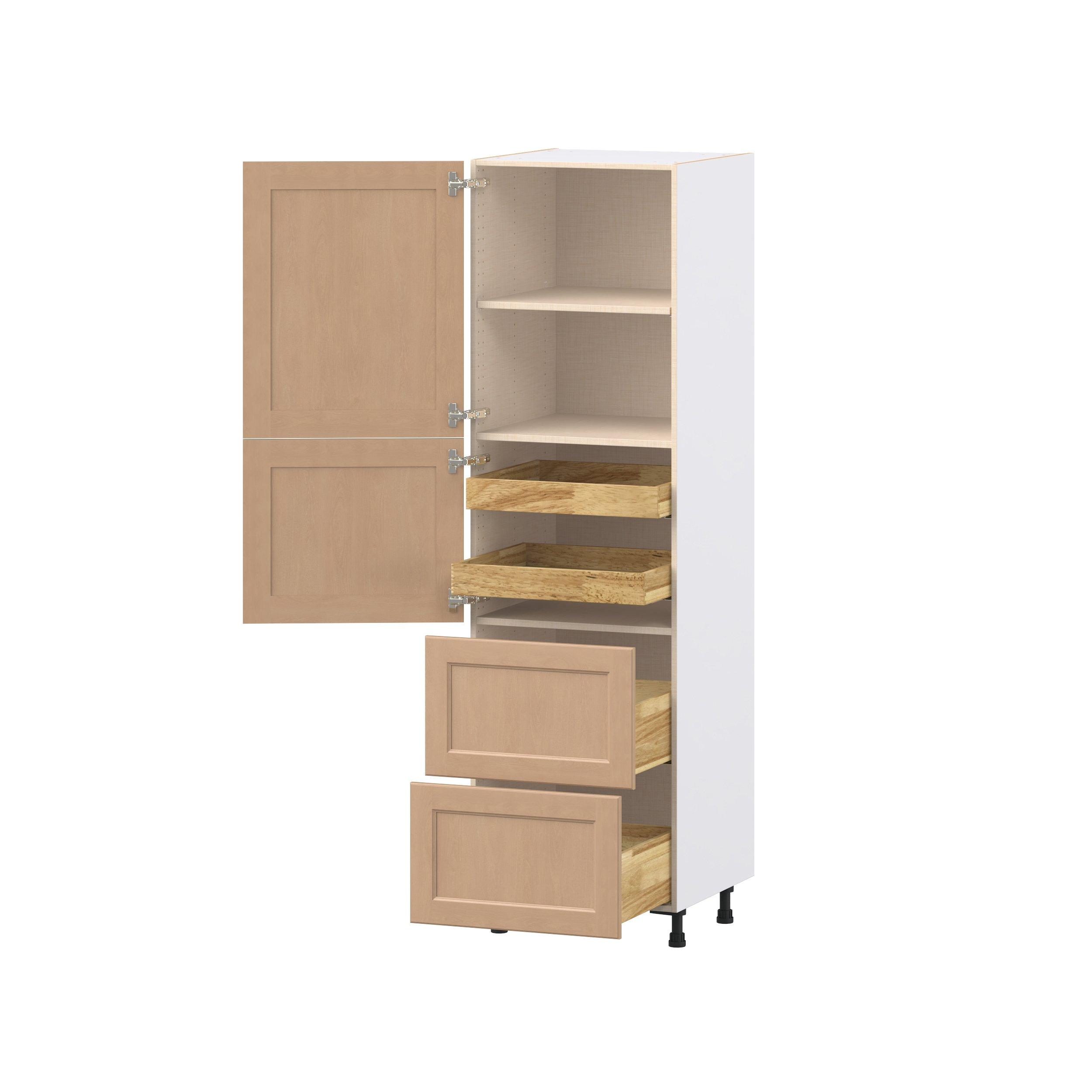 Sugarhill 24 in. Stained Sugar Cookie Door and Drawer Pantry Cabinet with Inner Pull-Out