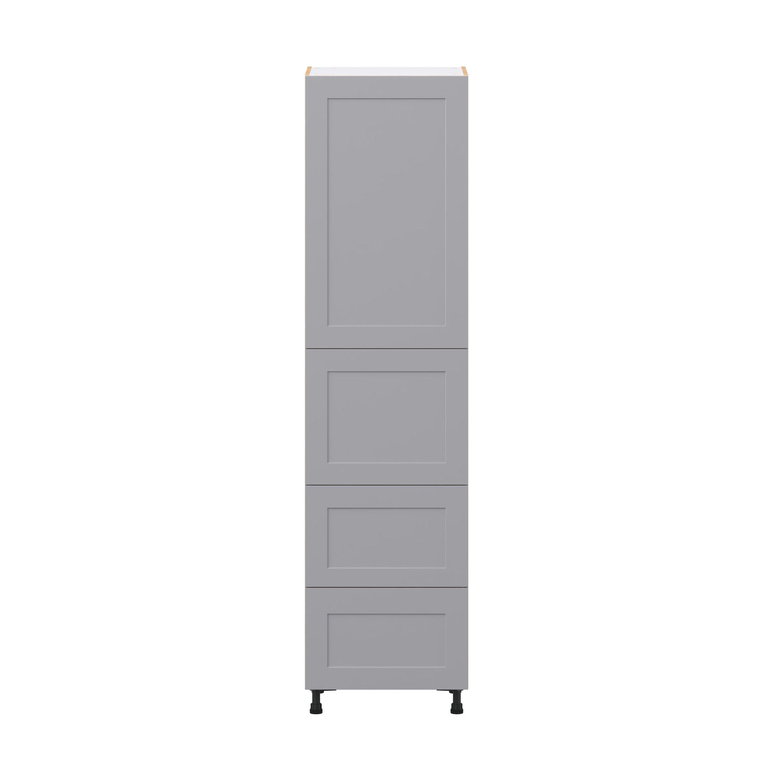 Candler 24 in. Painted Slate Gray Door and Drawer Pantry Cabinet with Inner Pull-Out