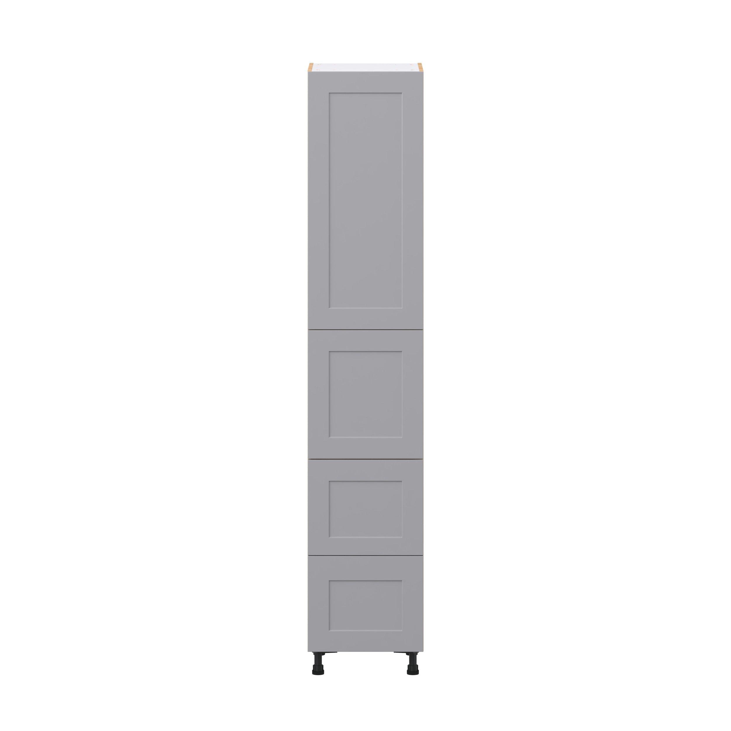 Candler 18 in. Painted Slate Gray Door and Drawer Pantry Cabinet with Inner Pull-Out