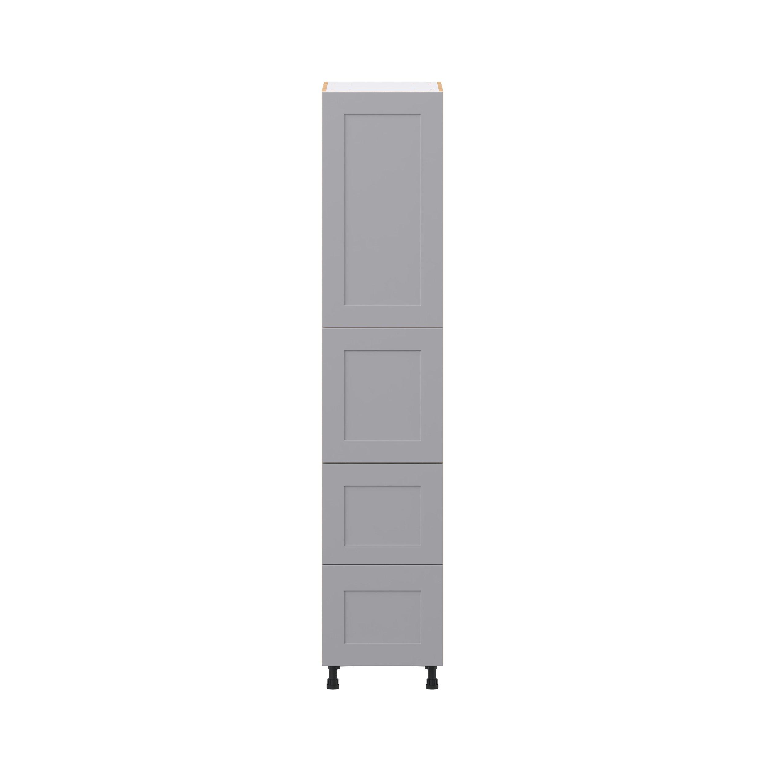 Candler 18 in. Painted Slate Gray Door and Drawer Pantry Cabinet with Inner Pull-Out