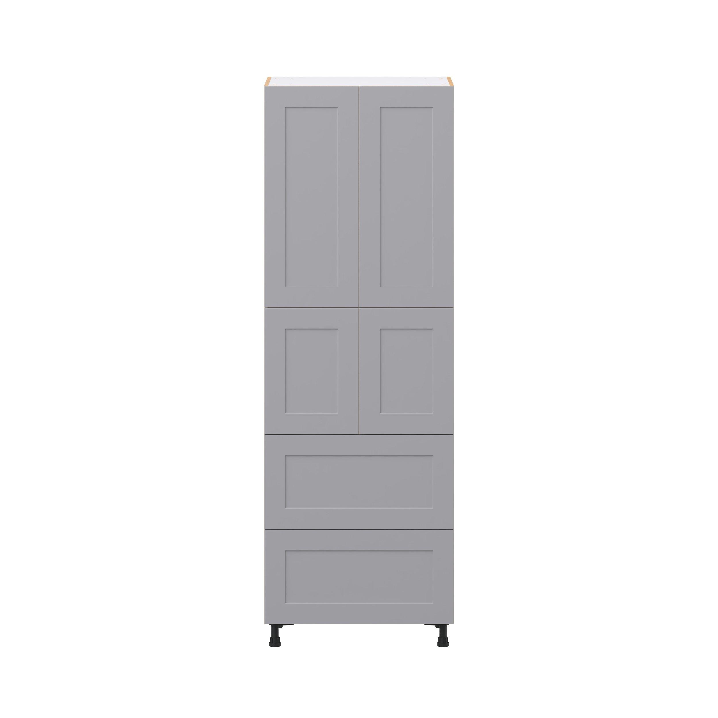 Candler 30 in. Painted Slate Gray Door and Drawer Pantry Cabinet with Inner Pull-Out