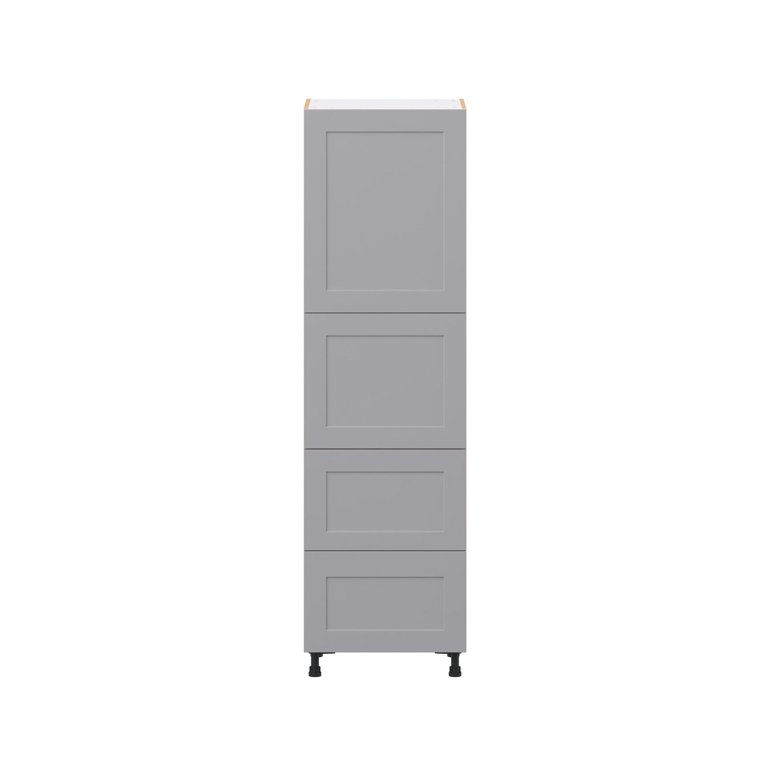 Candler 24 in. Painted Slate Gray Door and Drawer Pantry Cabinet with Inner Pull-Out
