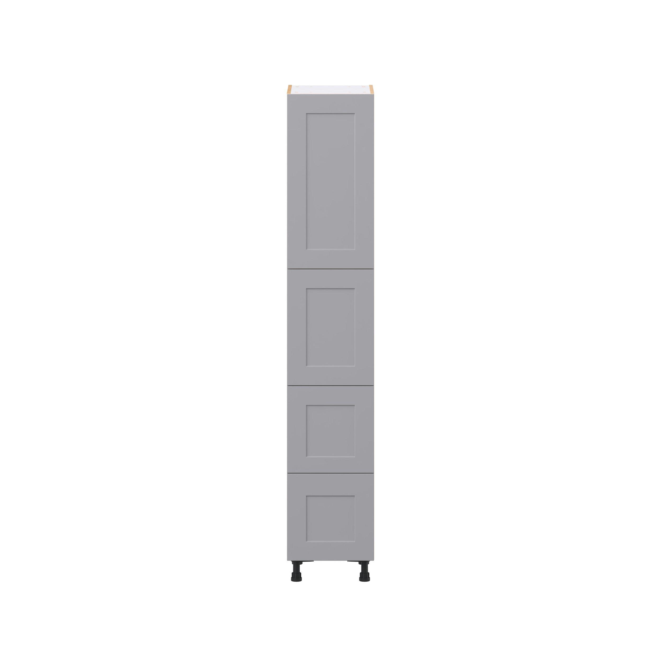 Candler 15 in. Painted Slate Gray Door and Drawer Pantry Cabinet with Inner Pull-Out