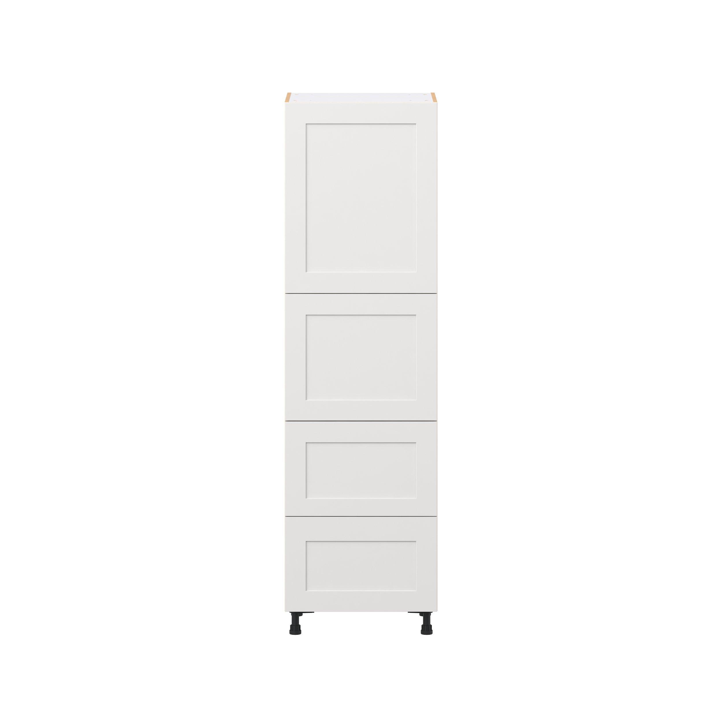 Candler 24 in. Painted Warm White Door and Drawer Pantry Cabinet with Inner Pull-Out
