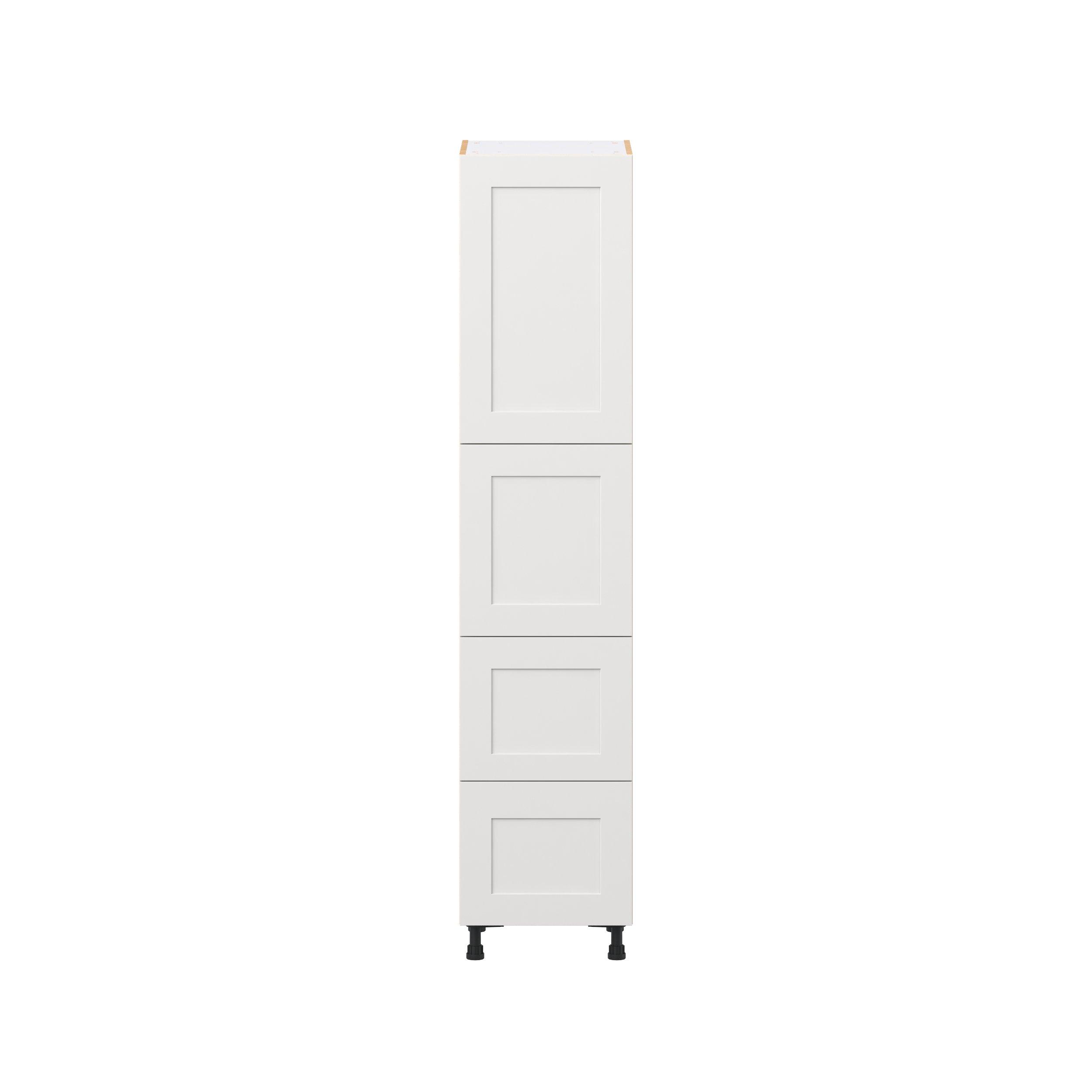 Candler 18 in. Painted Warm White Door and Drawer Pantry Cabinet with Inner Pull-Out