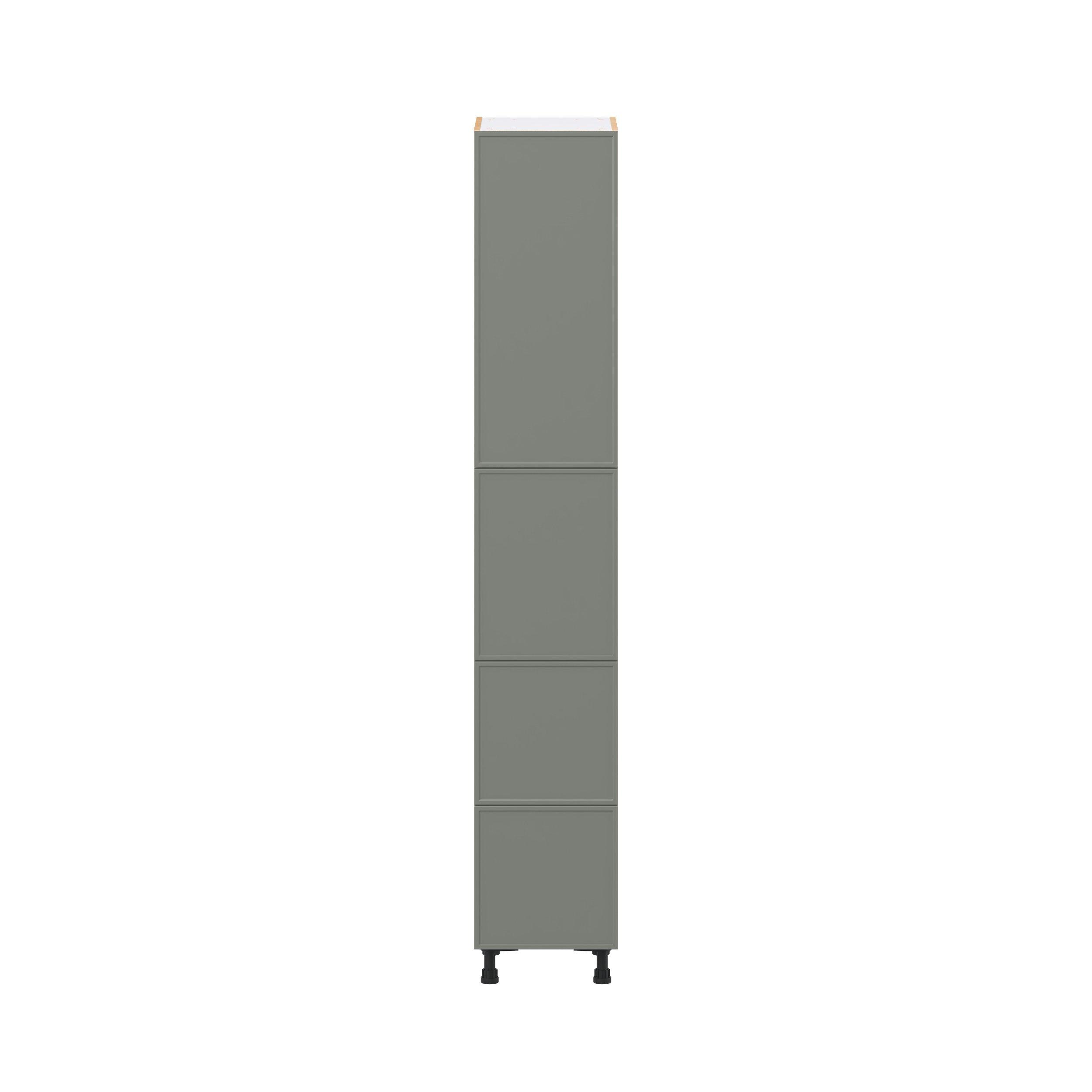 Linden 15 in. Painted Moss Green Door and Drawer Pantry Cabinet with Inner Pull-Out