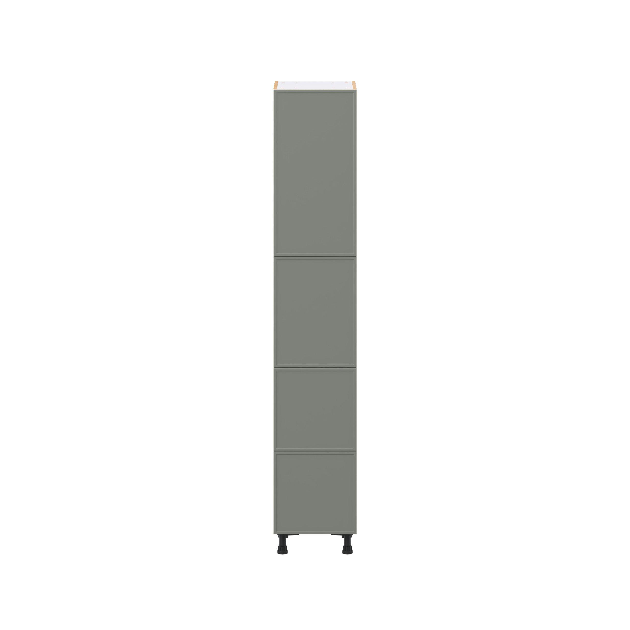 Linden 15 in. Painted Moss Green Door and Drawer Pantry Cabinet with Inner Pull-Out