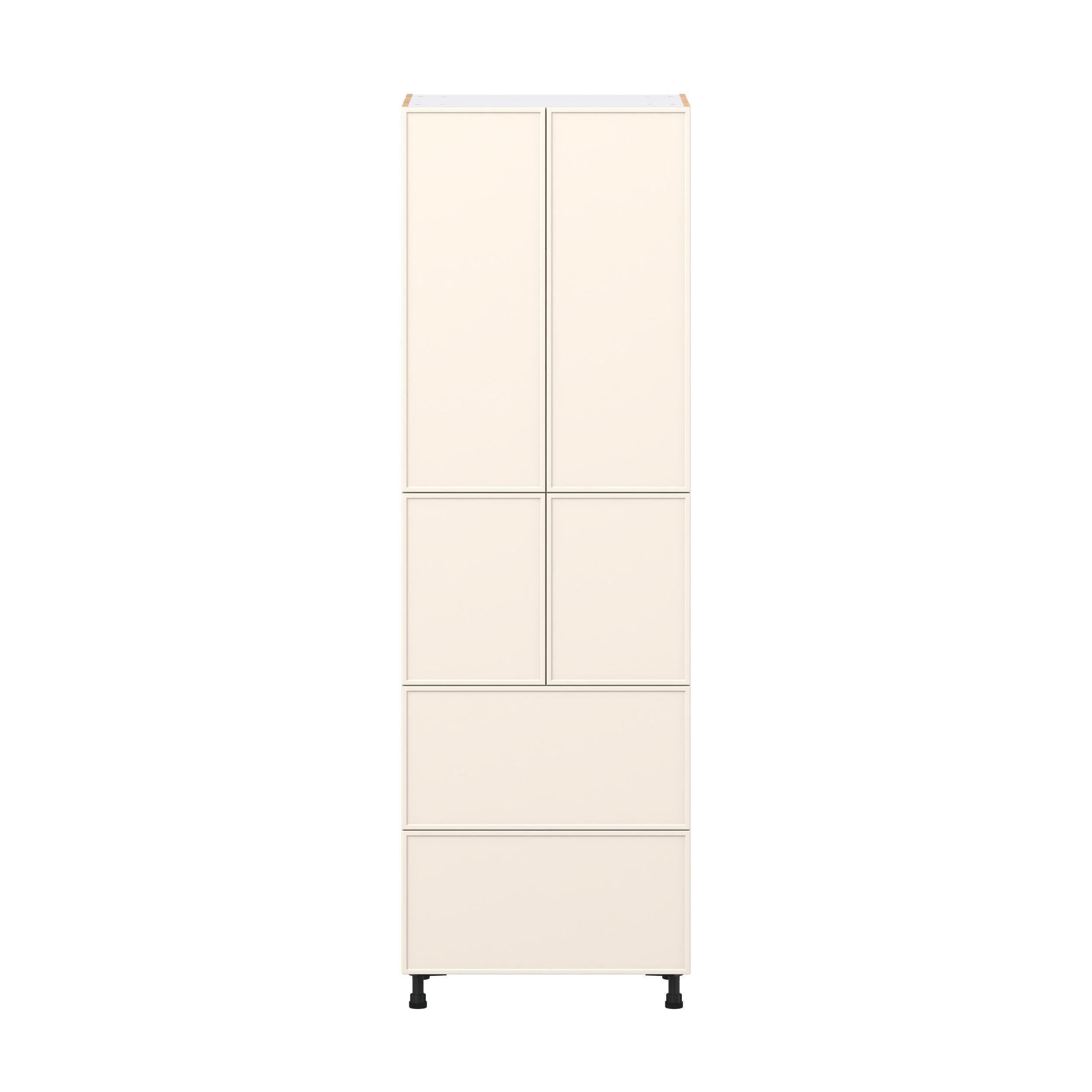 Linden 30 in. Painted Washed Linen Door and Drawer Pantry Cabinet with Inner Pull-Out