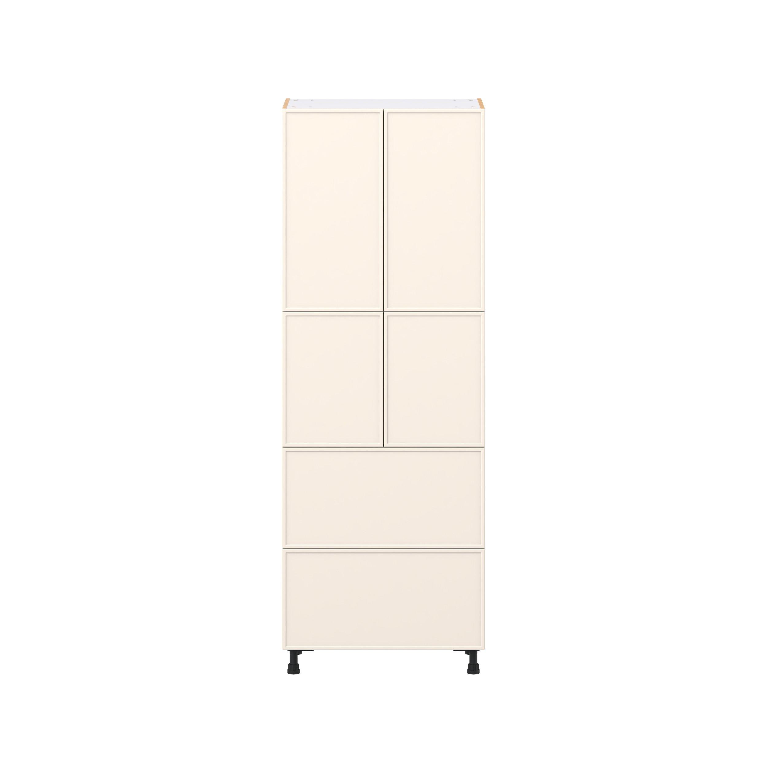 Linden 30 in. Painted Washed Linen Door and Drawer Pantry Cabinet with Inner Pull-Out