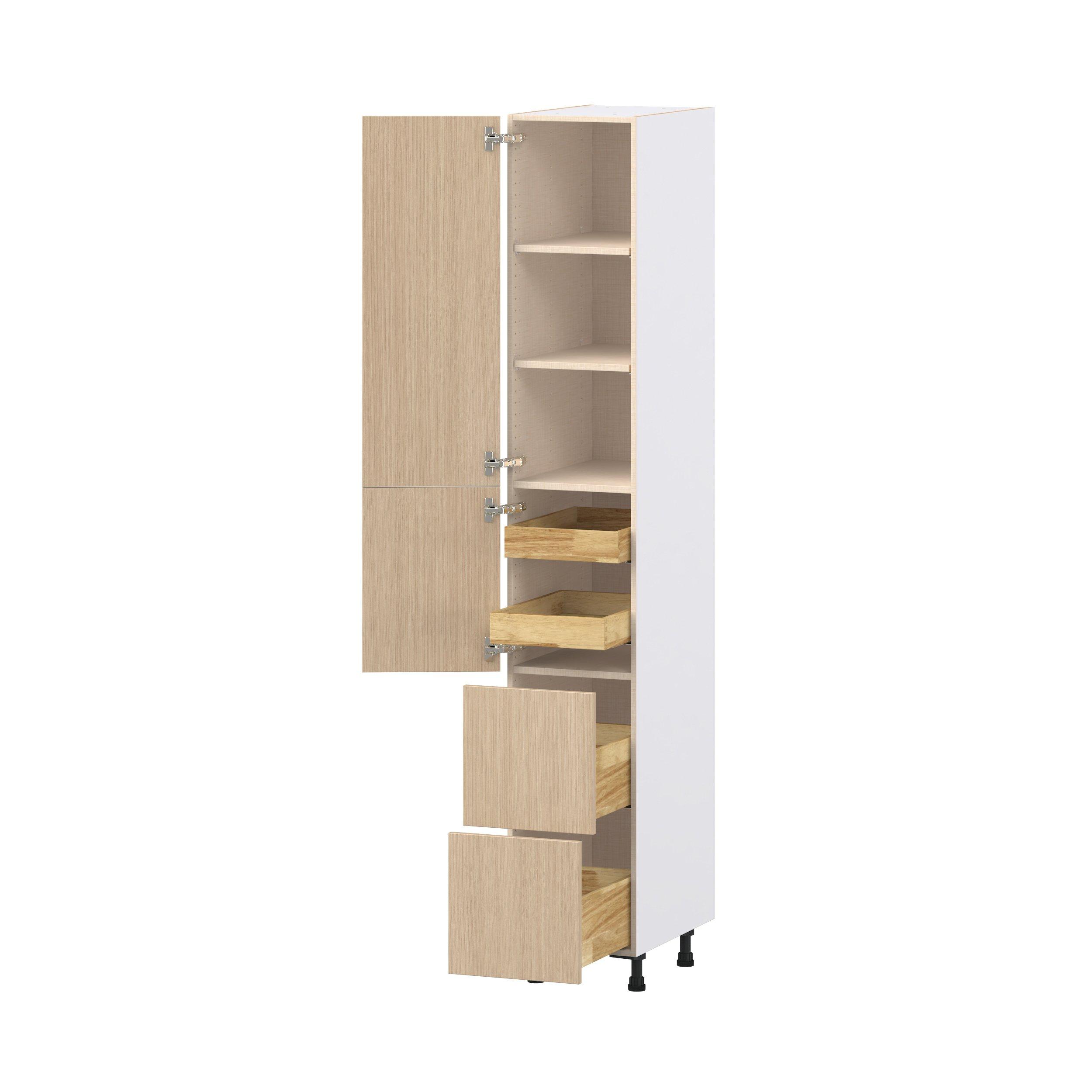 Glenwood 15 in. Mojavi Oak Door and Drawer Pantry Cabinet with Inner Pull-Out