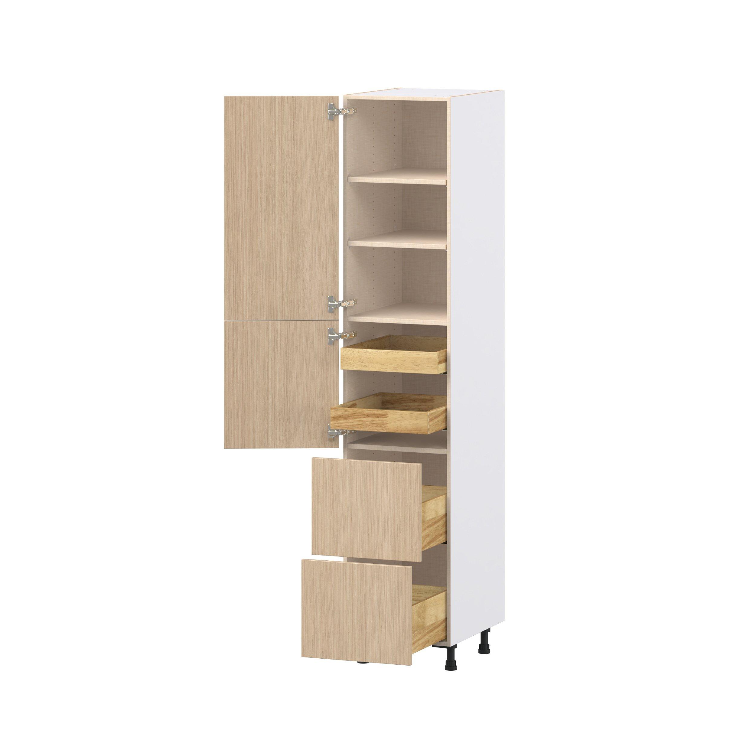 Glenwood 18 in. Mojavi Oak Door and Drawer Pantry Cabinet with Inner Pull-Out