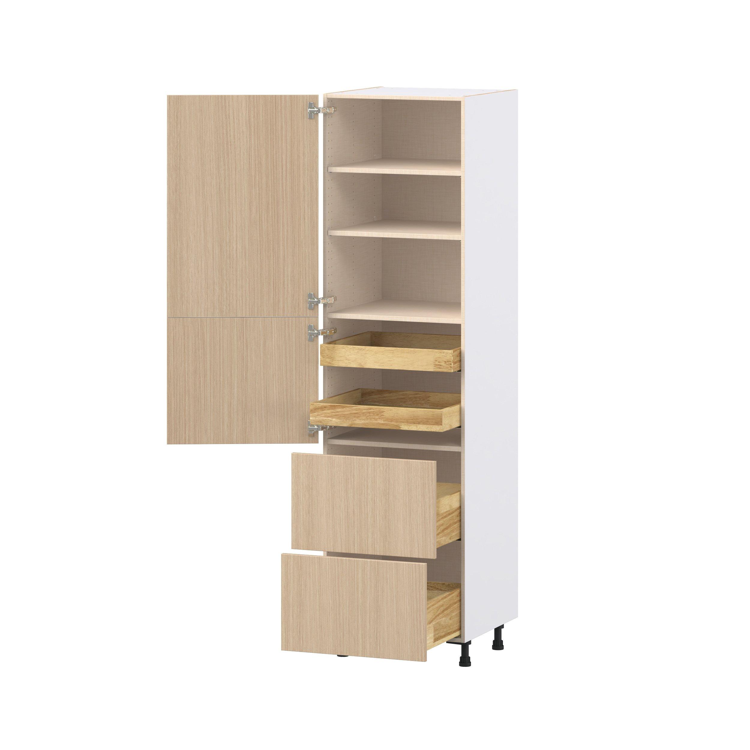 Glenwood 24 in. Mojavi Oak Door and Drawer Pantry Cabinet with Inner Pull-Out