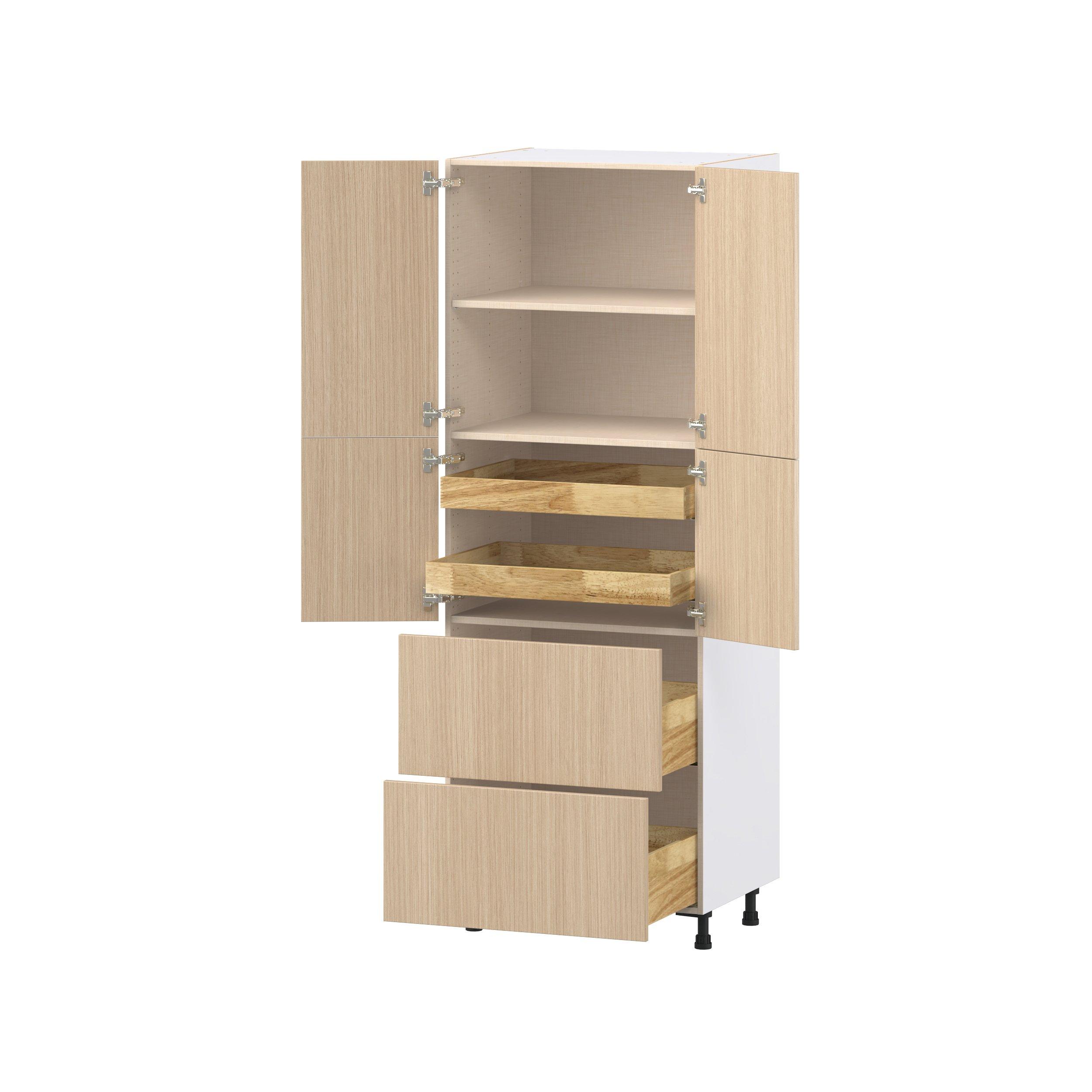 Glenwood 30 in. Mojavi Oak Door and Drawer Pantry Cabinet with Inner Pull-Out