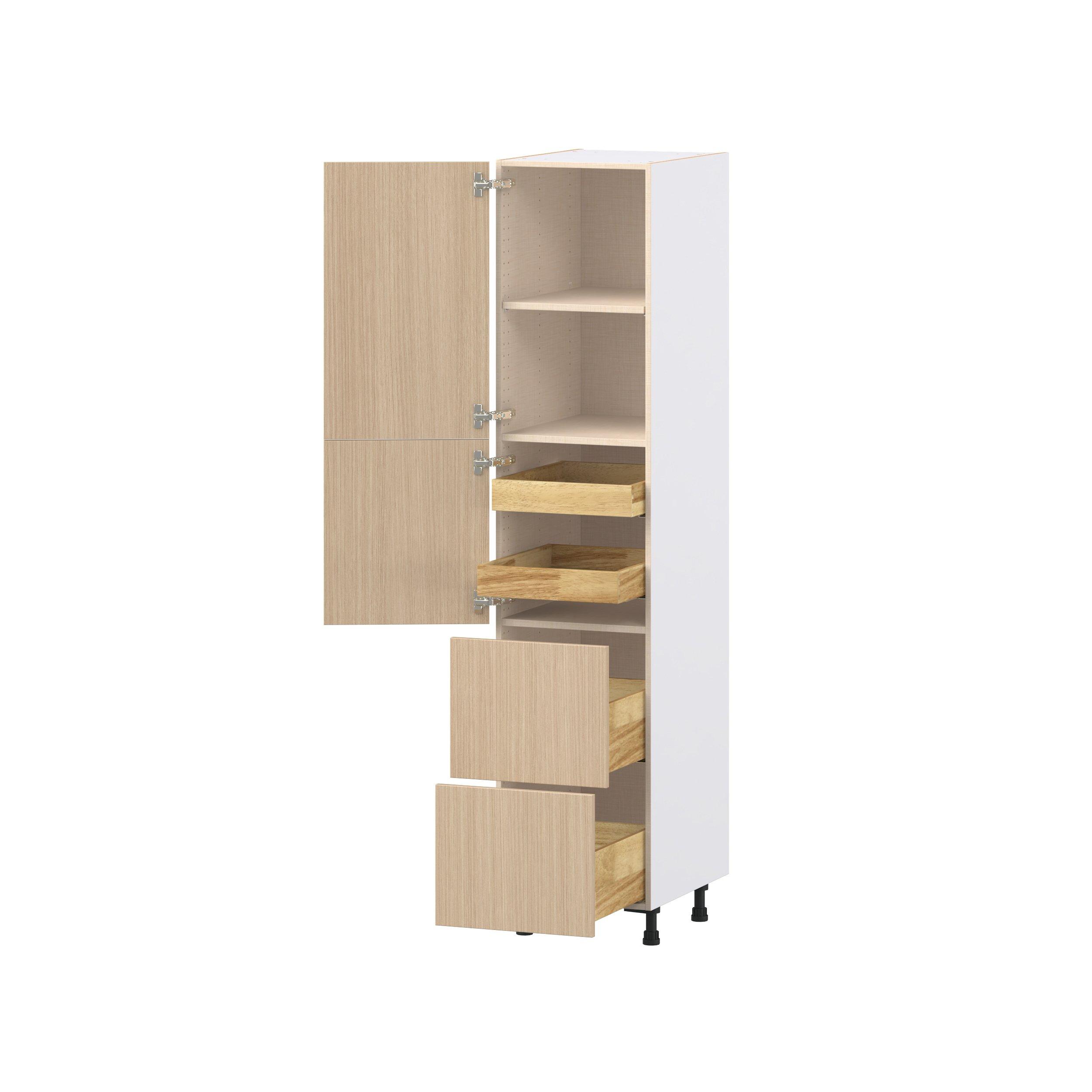 Glenwood 18 in. Mojavi Oak Door and Drawer Pantry Cabinet with Inner Pull-Out