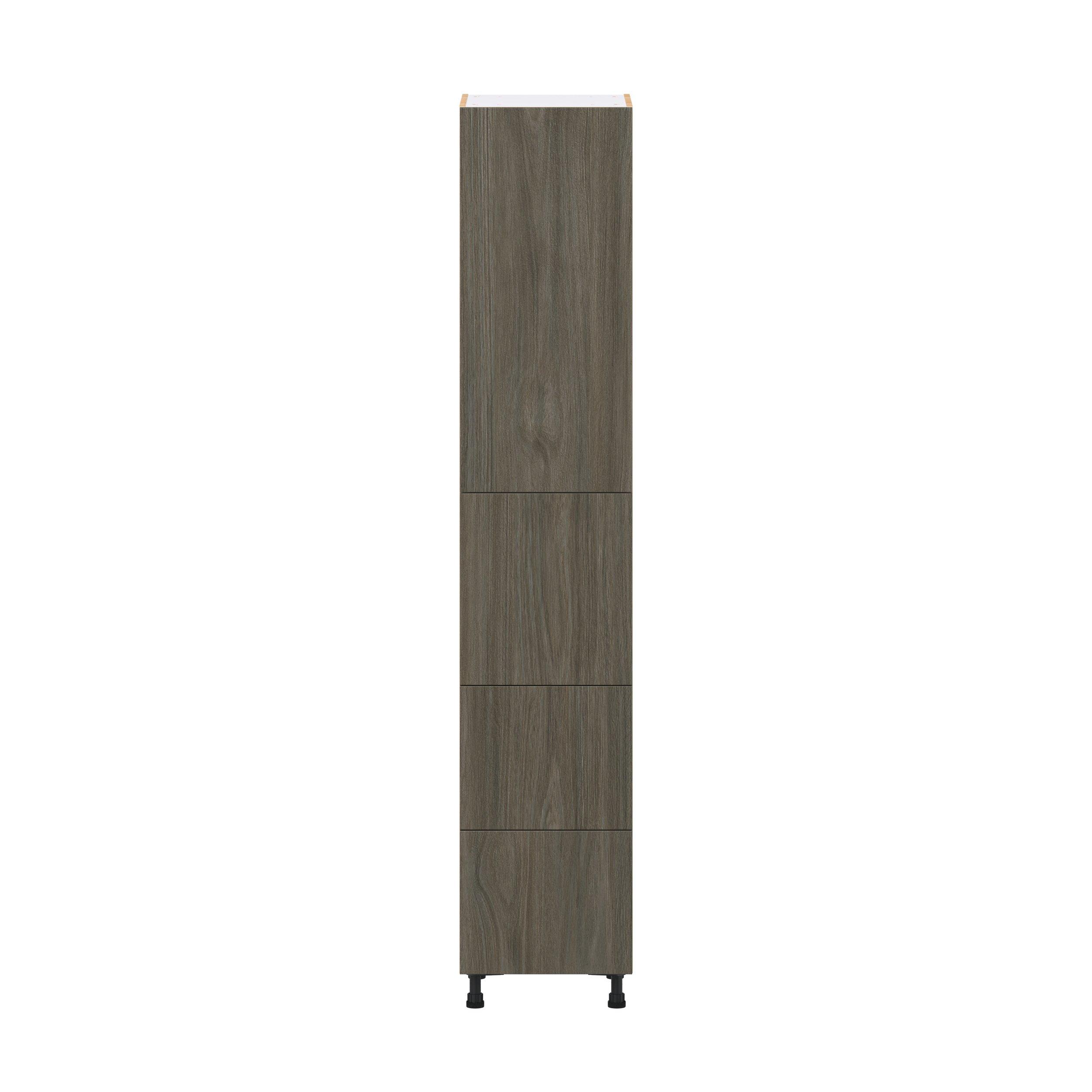 Glenwood 18 in. Burnt Walnut Door and Drawer Pantry Cabinet with Inner Pull-Out