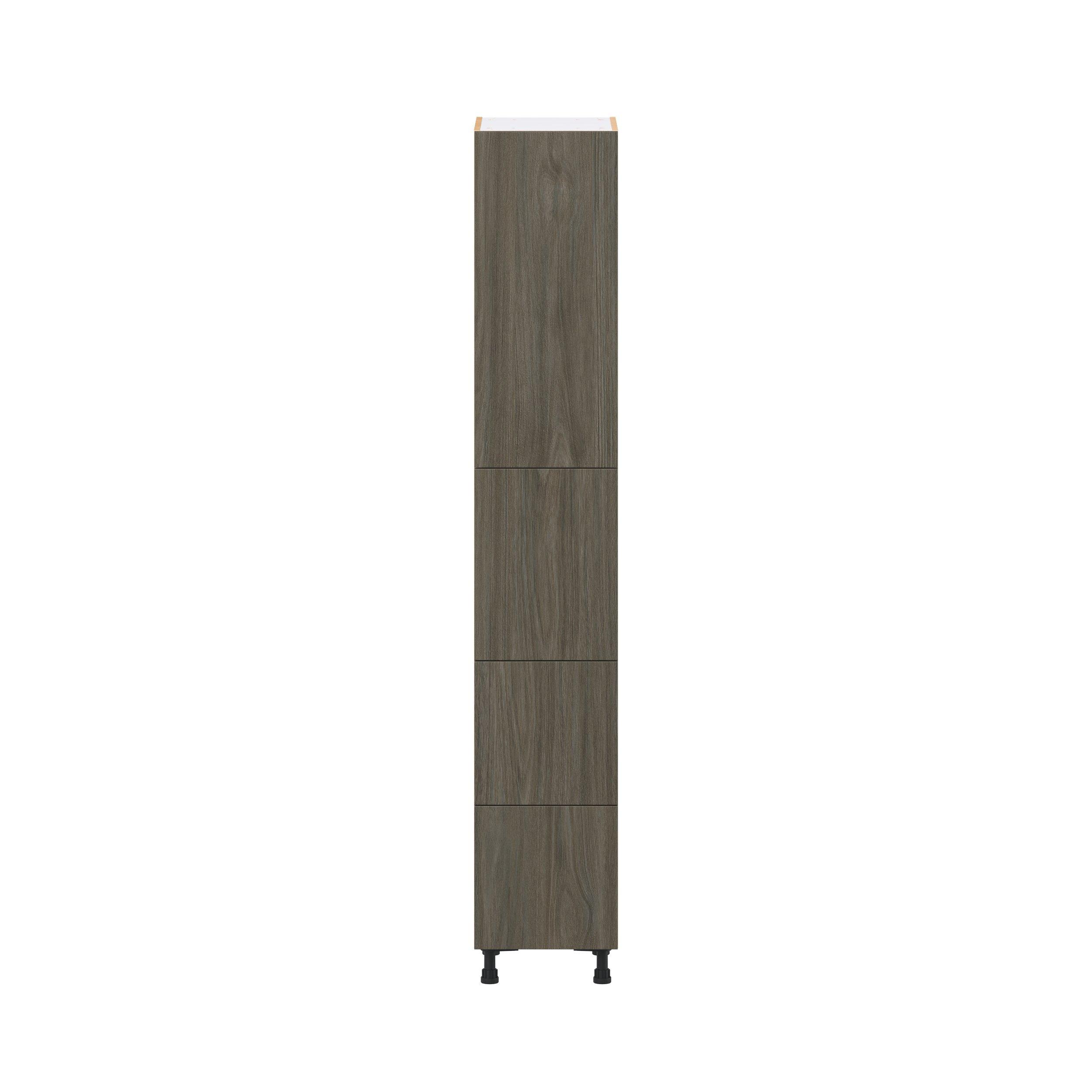 Glenwood 15 in. Burnt Walnut Door and Drawer Pantry Cabinet with Inner Pull-Out