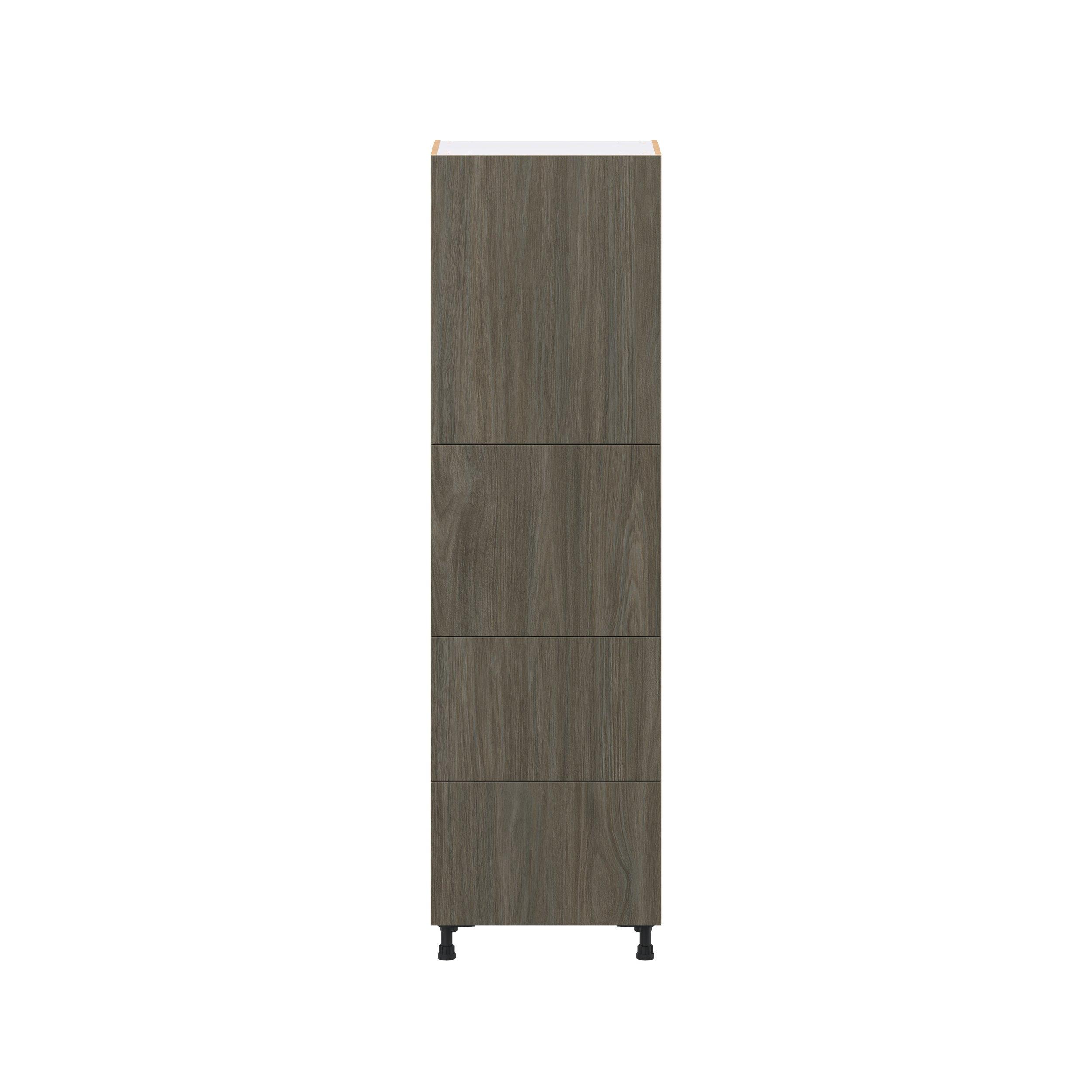 Glenwood 24 in. Burnt Walnut Door and Drawer Pantry Cabinet with Inner Pull-Out