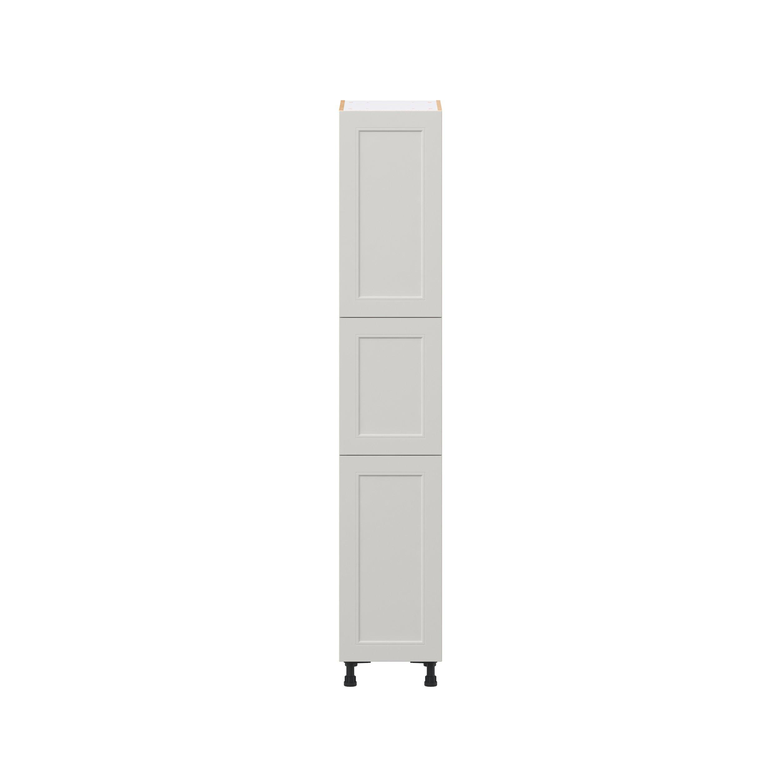 Lenox 15 in. Painted Light Gray Pantry Cabinet with Inner Pull-Out Drawer
