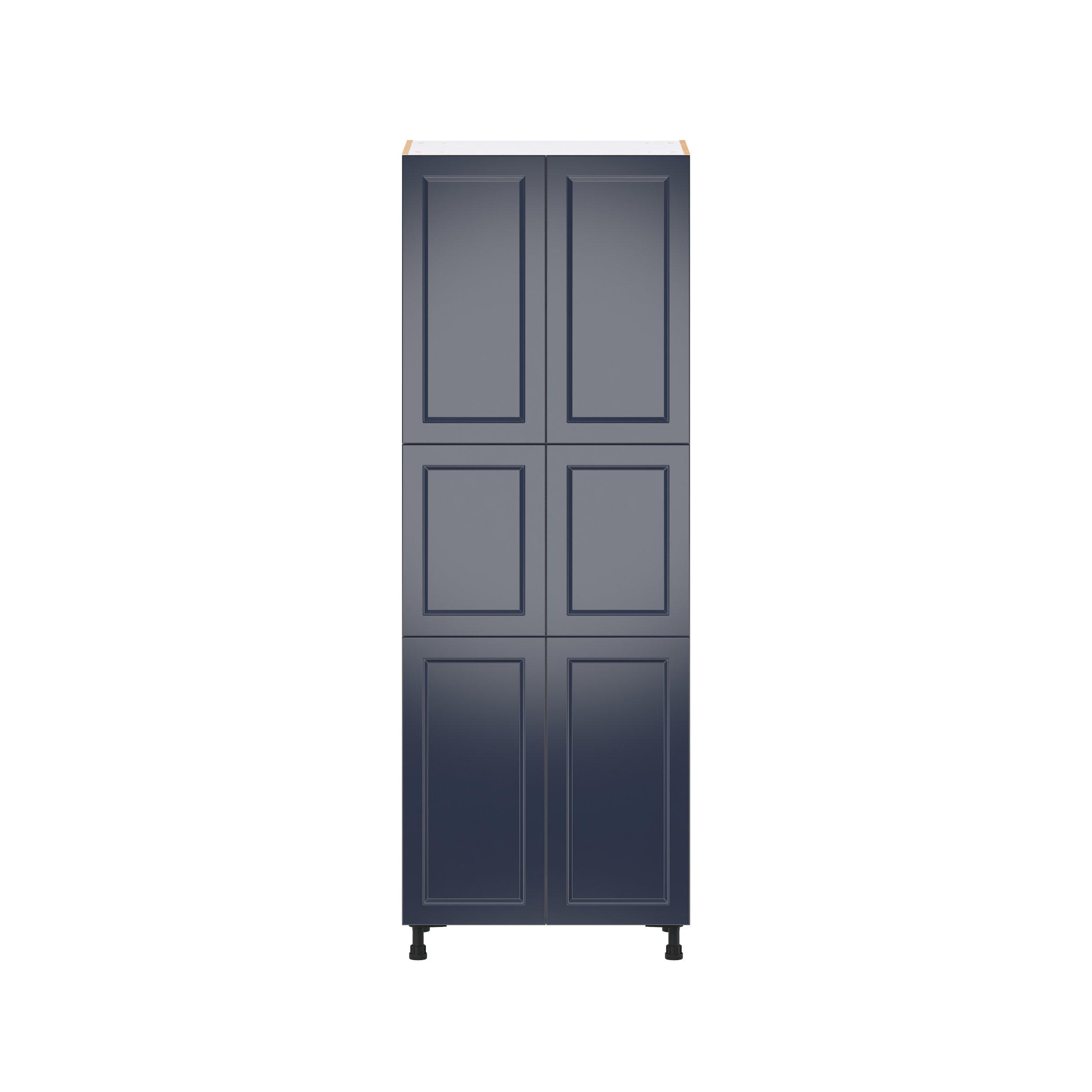 Peachtree 30 in. Painted Midnight Blue Pantry Cabinet with Inner Pull-Out Drawer