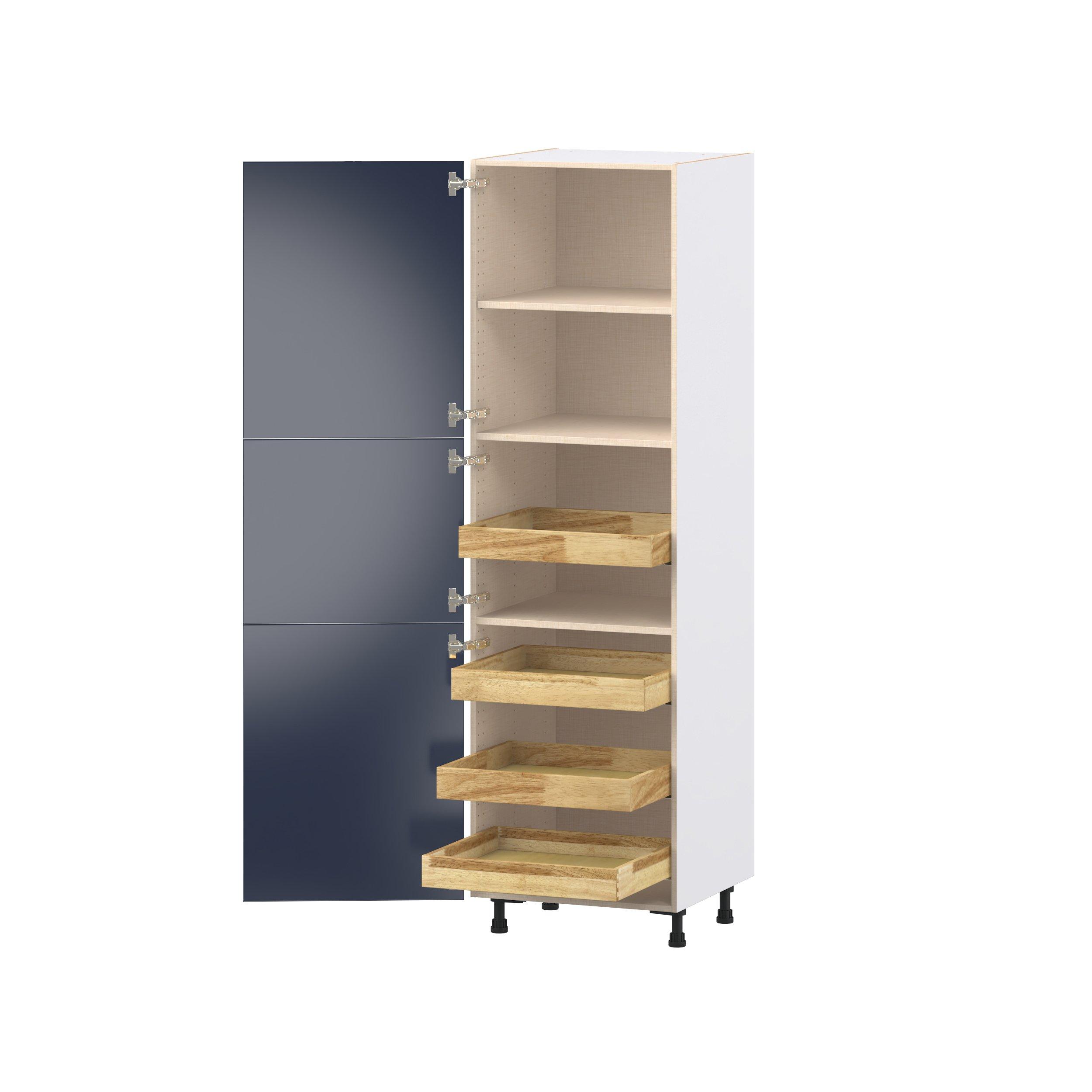 Peachtree 24 in. Painted Midnight Blue Pantry Cabinet with Inner Pull-Out Drawer