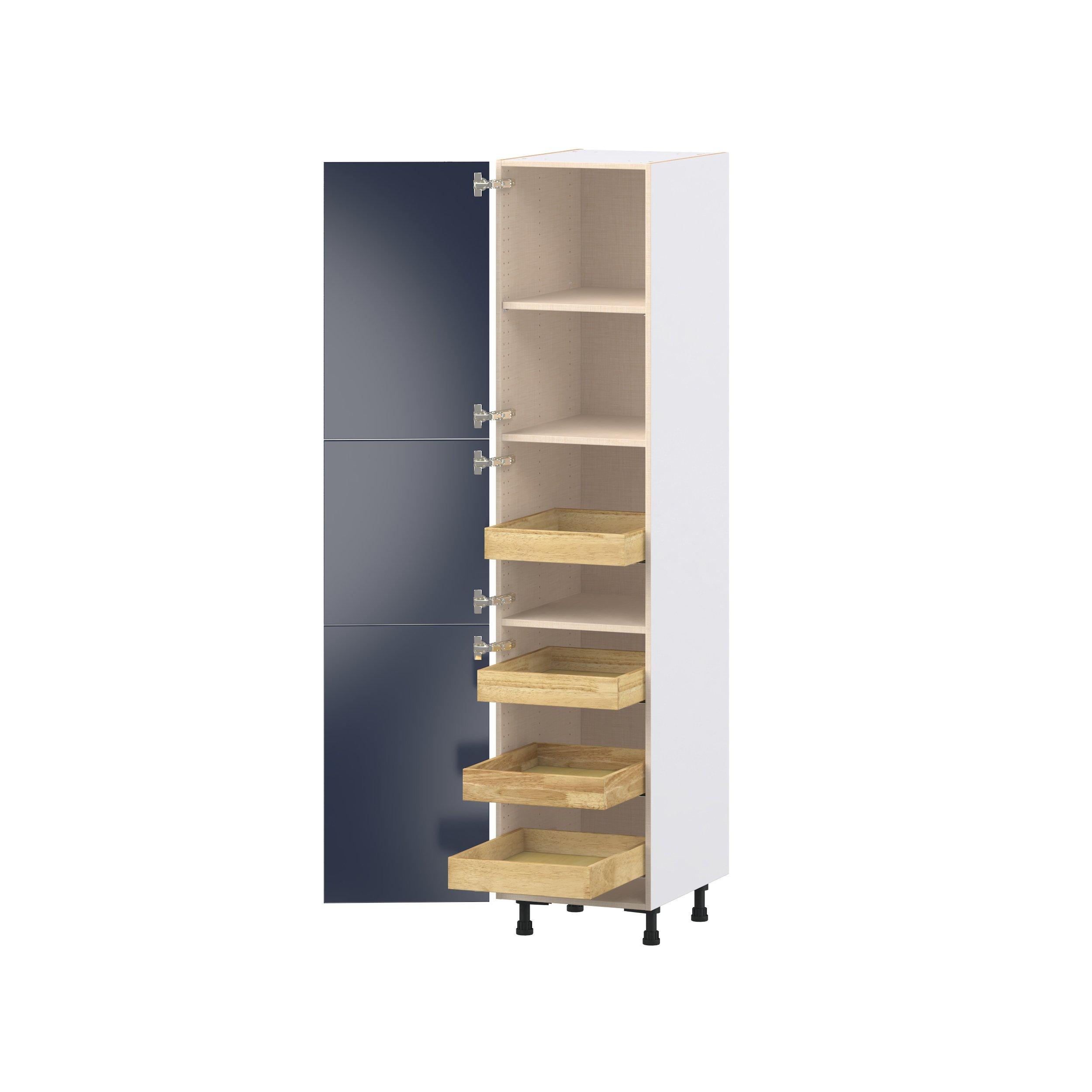 Peachtree 18 in. Painted Midnight Blue Pantry Cabinet with Inner Pull-Out Drawer